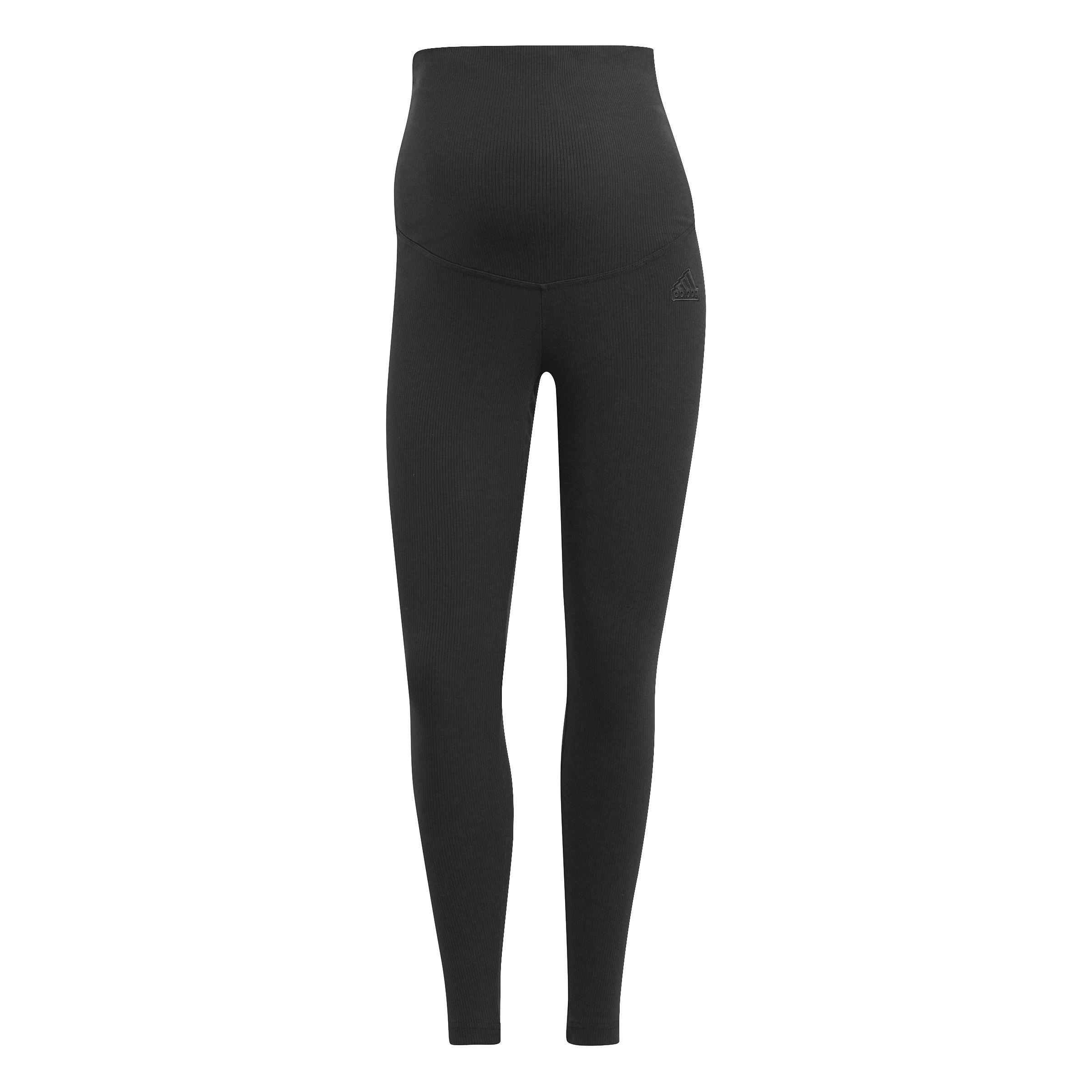Ribbed High-Waist 7/8 Leggings (Maternity), Black, A901_ONE, large image number 1