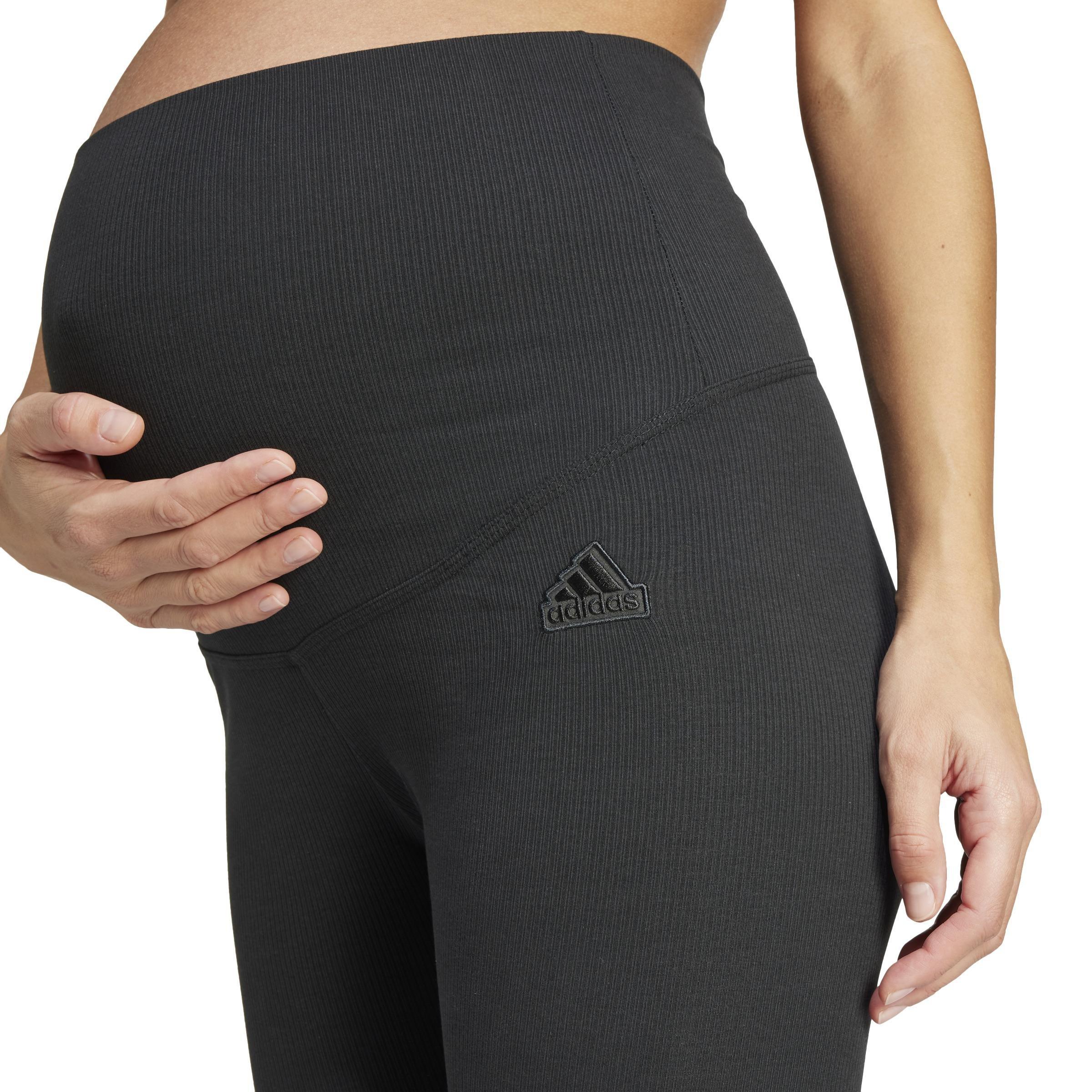 Ribbed High-Waist 7/8 Leggings (Maternity), Black, A901_ONE, large image number 3
