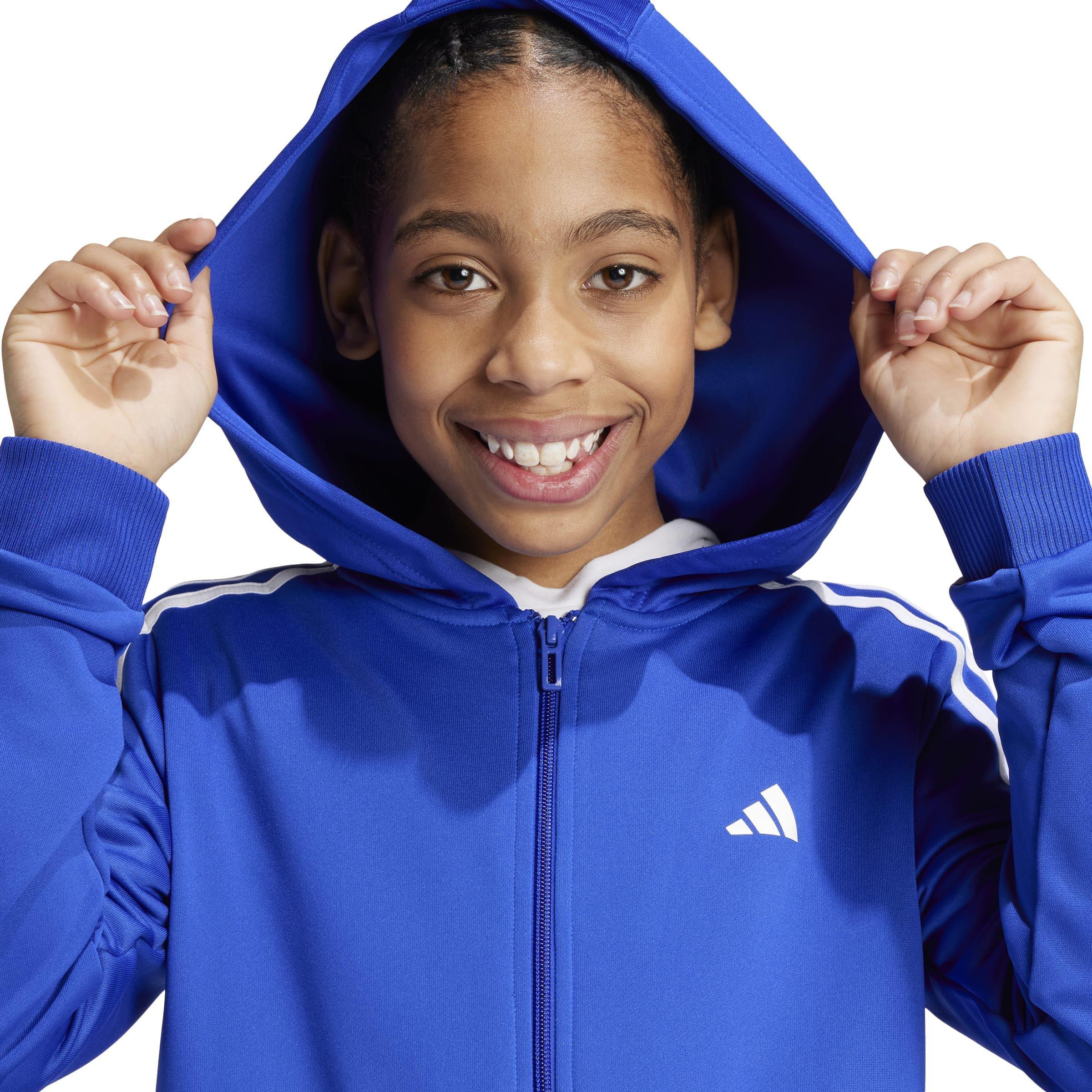 Kids Train Essentials AEROREADY 3-Stripes Regular-Fit Full-Zip Hoodie, Blue, , large image number 8
