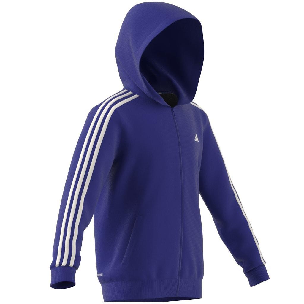 Kids Train Essentials AEROREADY 3-Stripes Regular-Fit Full-Zip Hoodie, Blue, , large image number 10