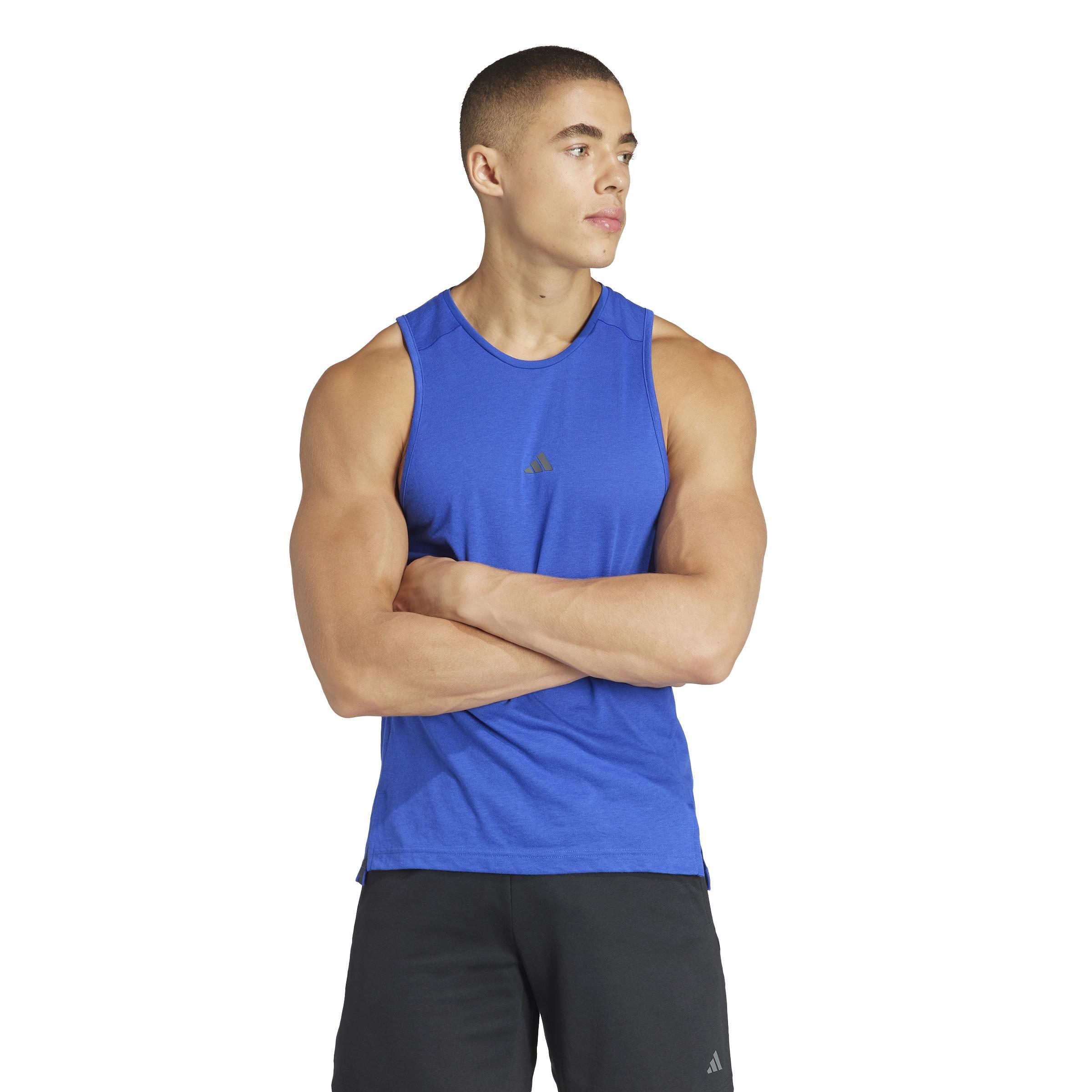 Yoga Training Tank Top, Blue, A901_ONE, large image number 1