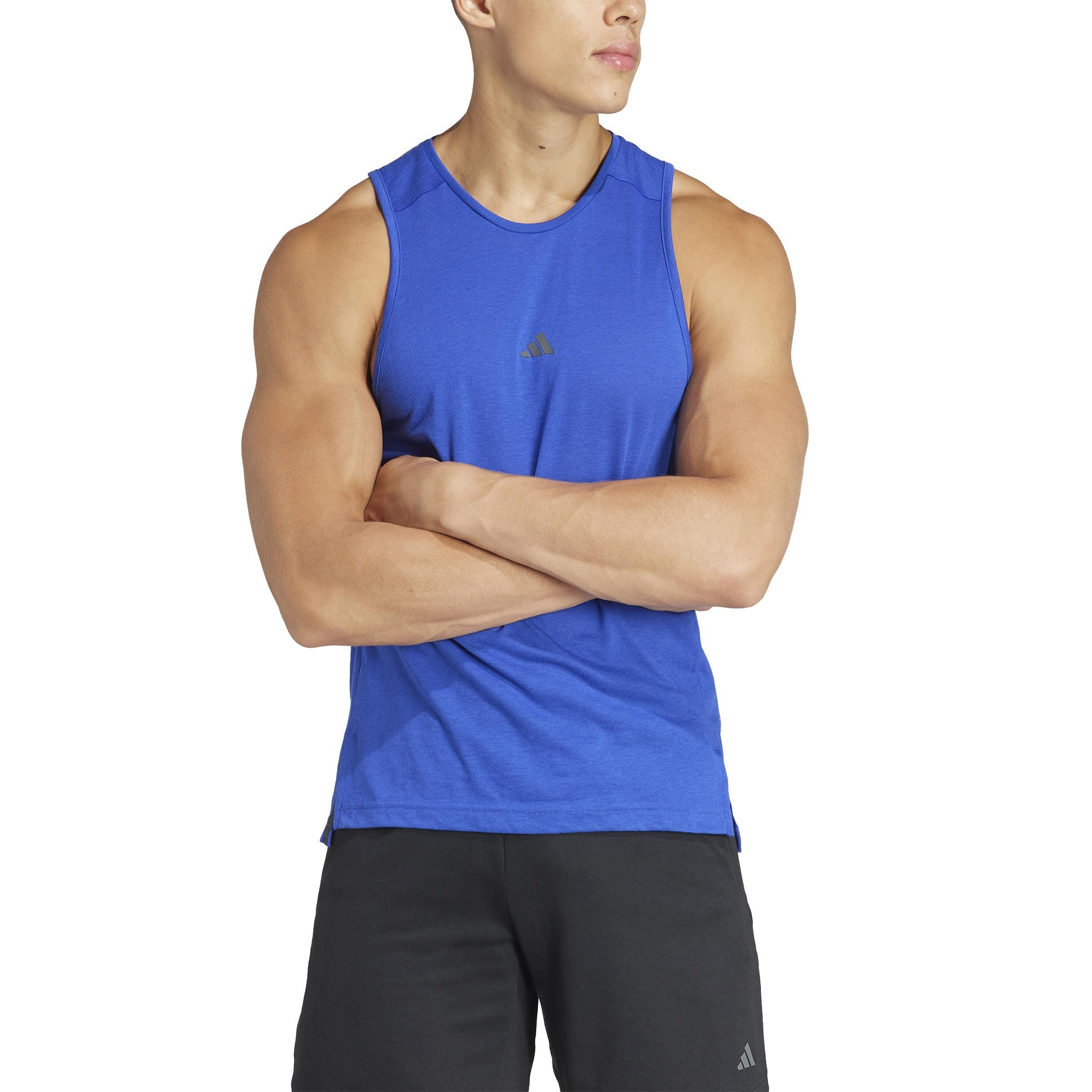 Yoga Training Tank Top, Blue, A901_ONE, large image number 2