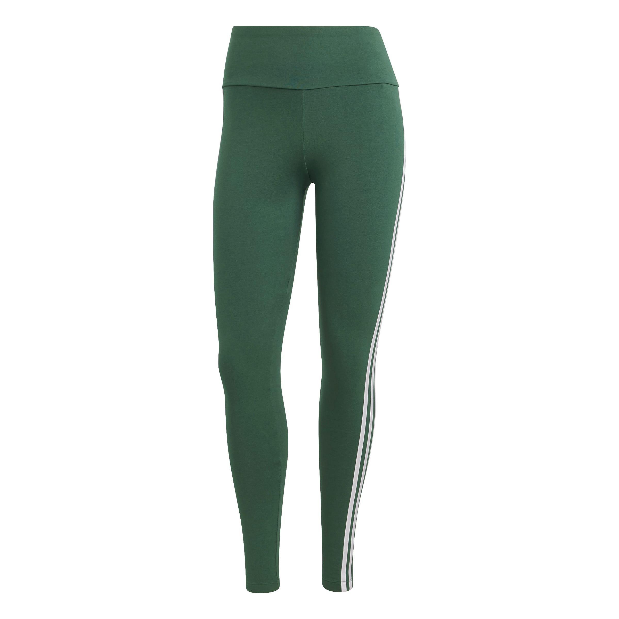 3-Stripes Leggings, Green, A901_ONE, large image number 1