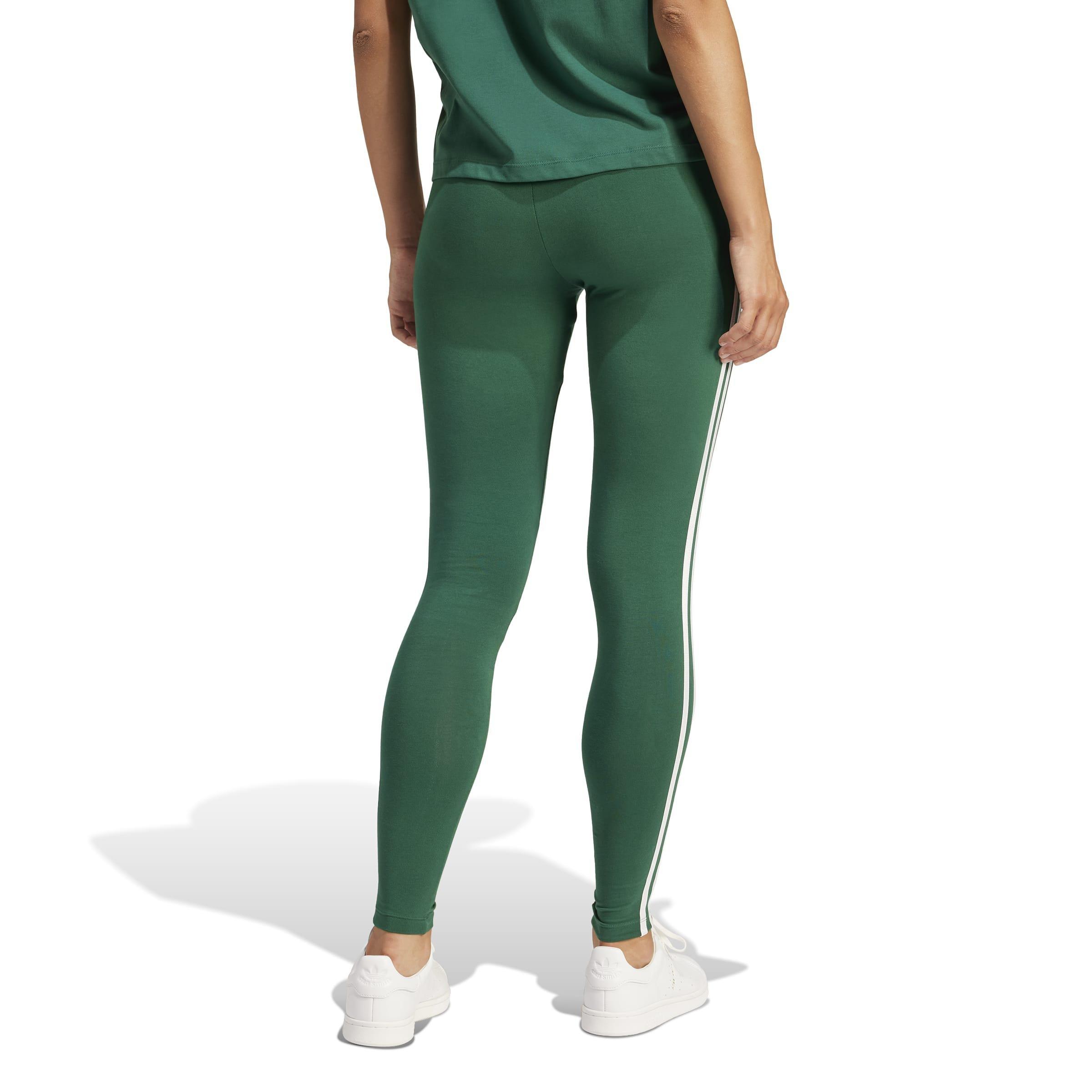3-Stripes Leggings, Green, A901_ONE, large image number 2