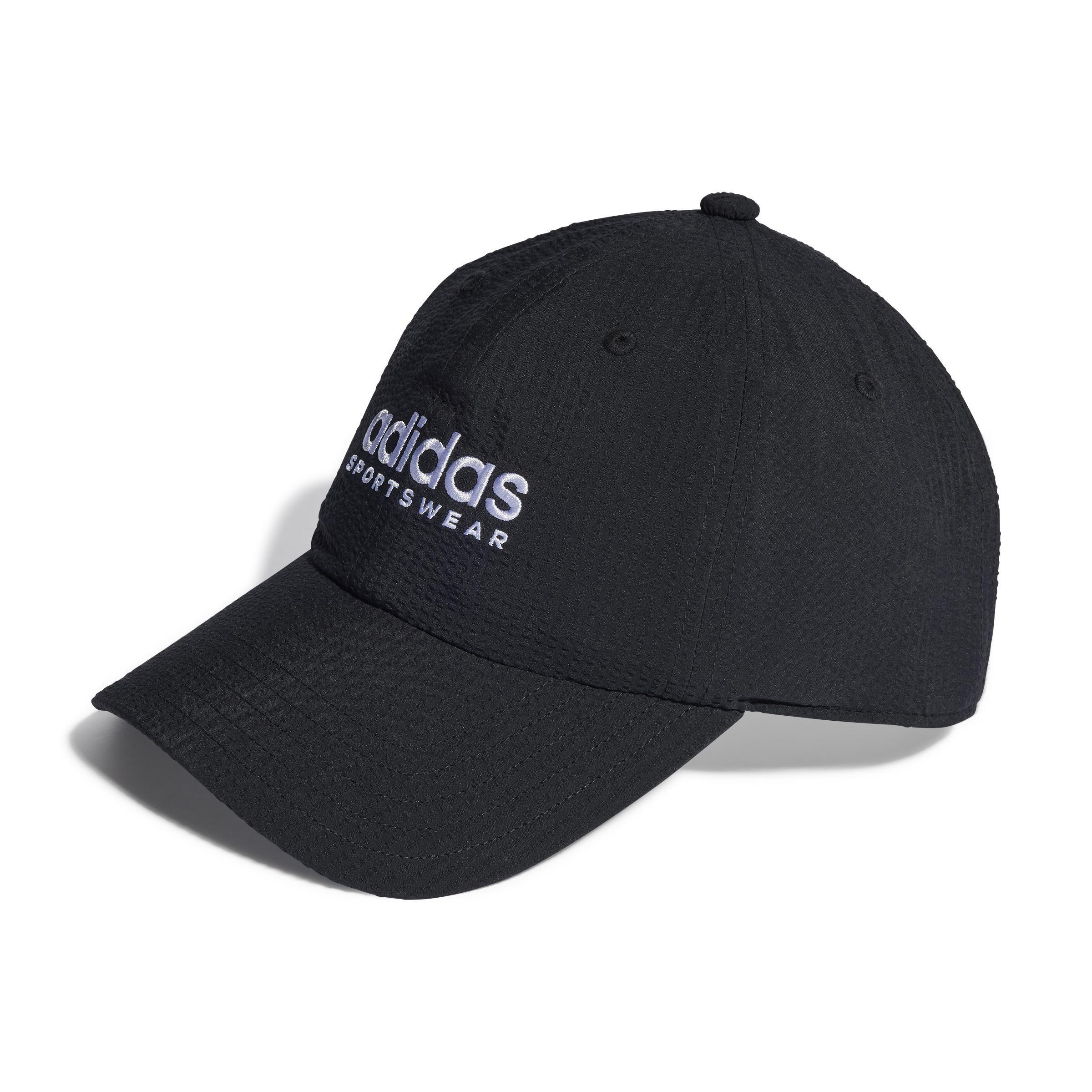 Unisex Seersucker Dad Cap, Black, , large image number 0