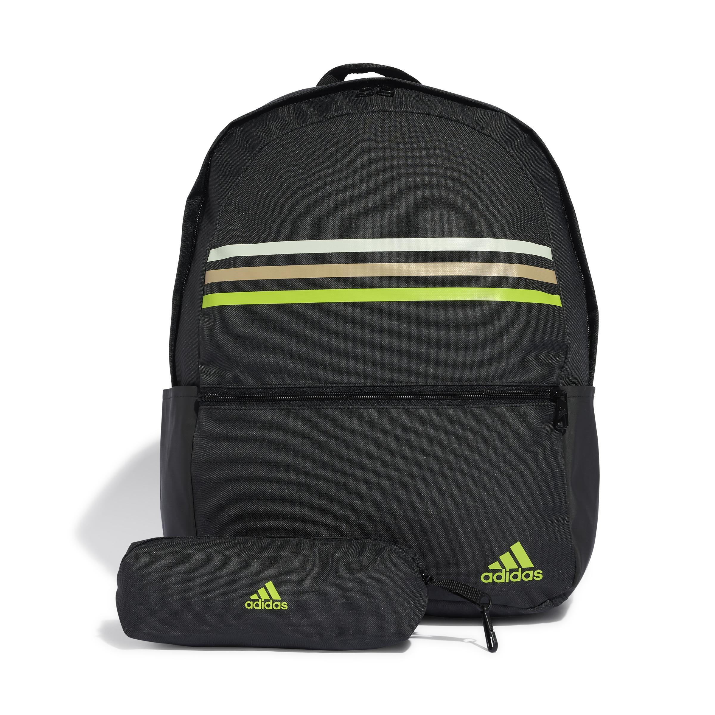 Unisex Classic 3-Stripes Backpack, Black, A901_ONE, large image number 1