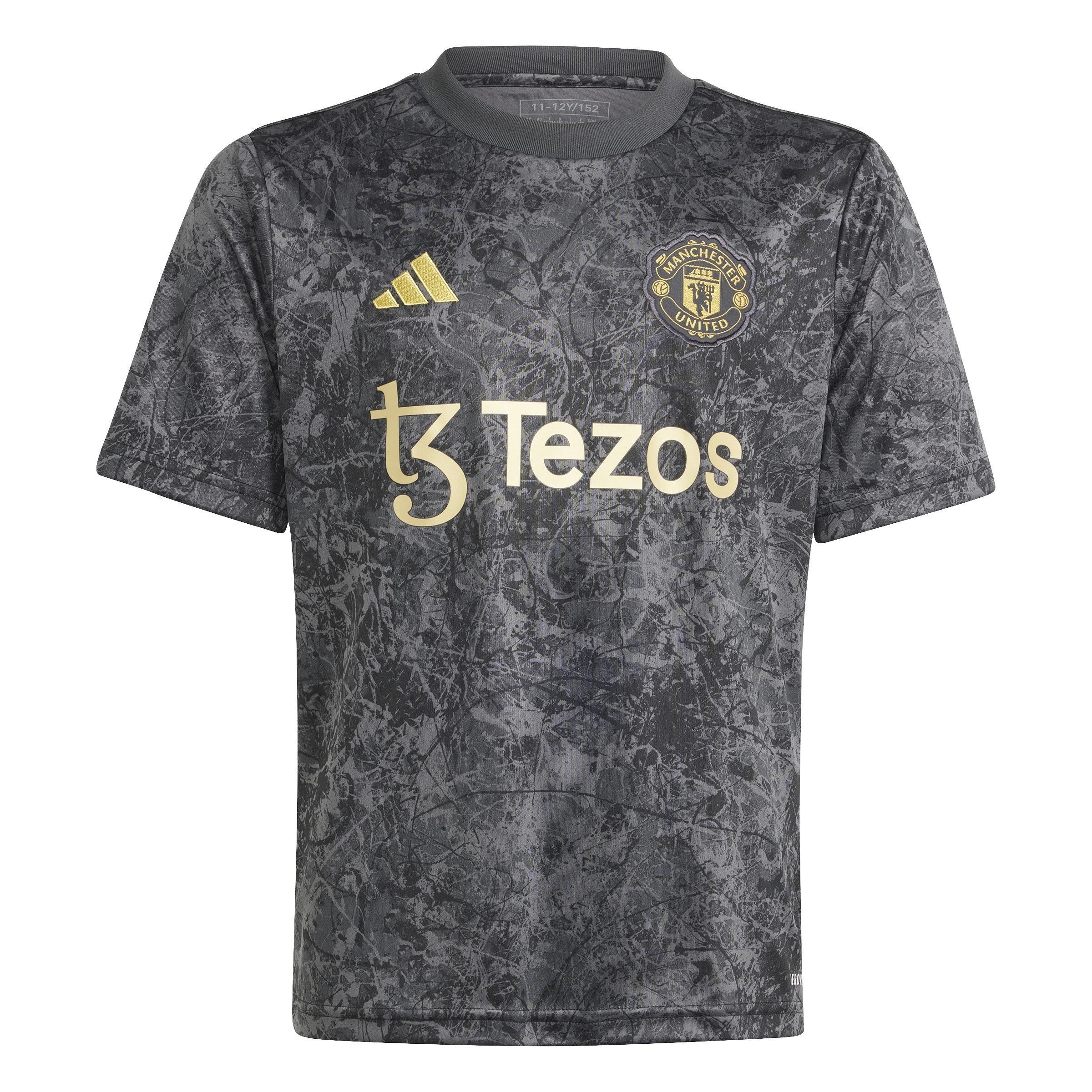 Kids Manchester United Stone Roses Pre-Match Jersey, Black, A901_ONE, large image number 0