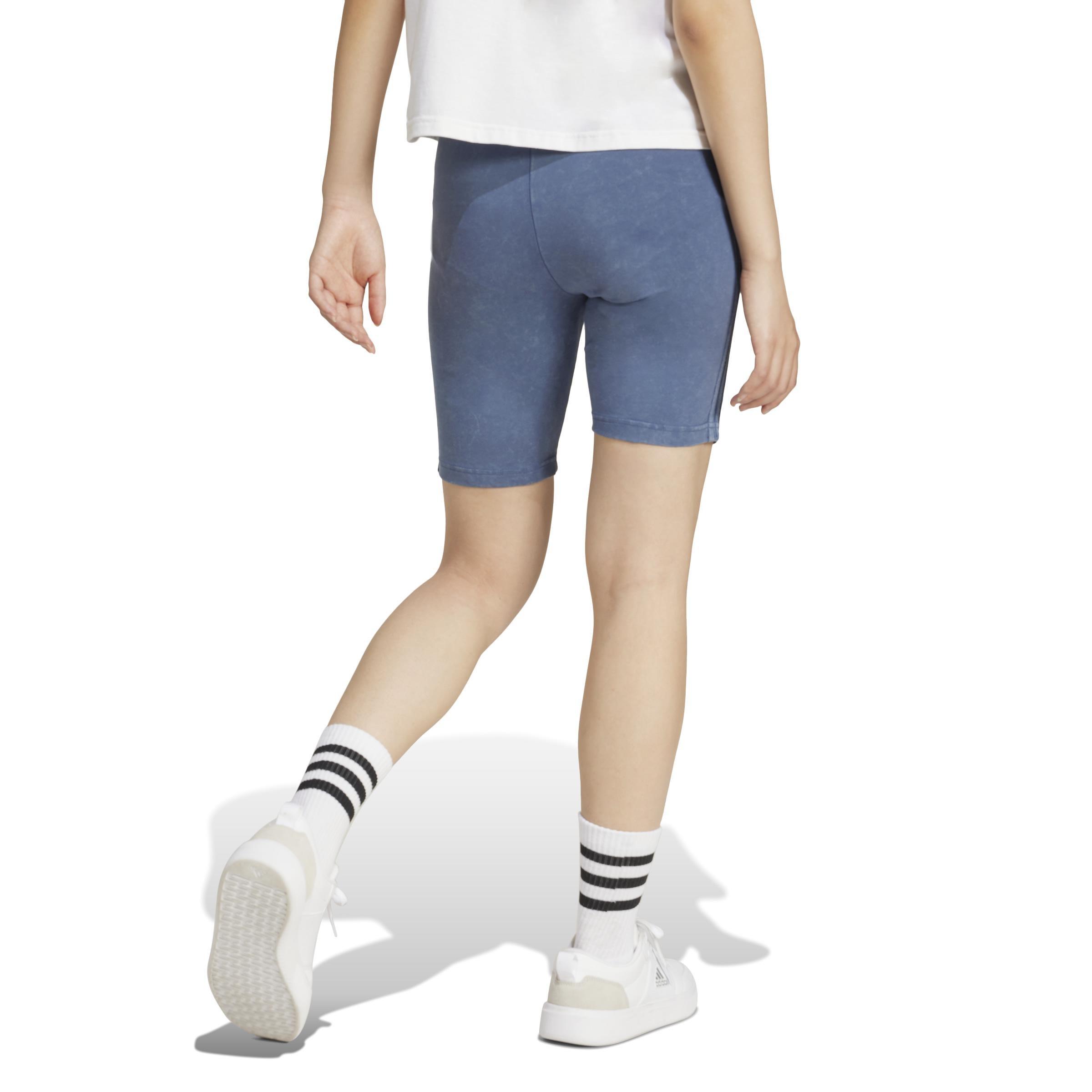 ALL SZN 3-Stripes Garment Wash Bike Shorts, Blue, , large image number 1
