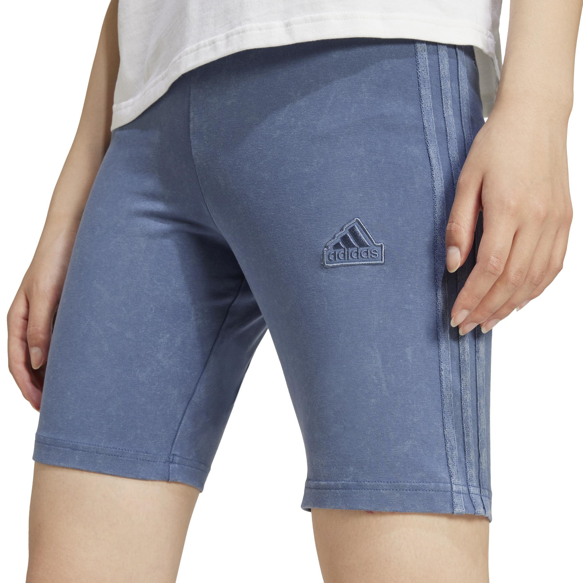 ALL SZN 3-Stripes Garment Wash Bike Shorts, Blue, , large image number 2