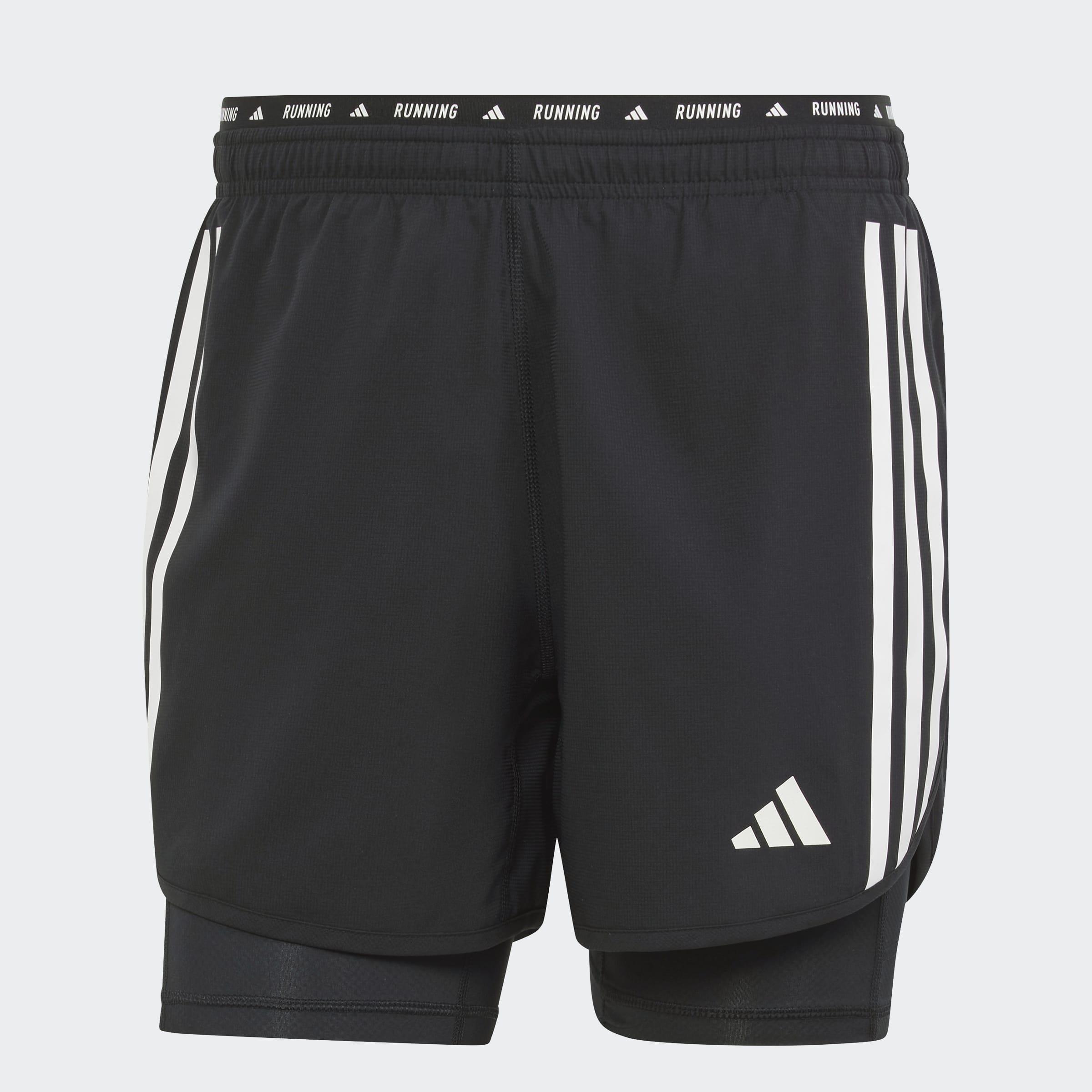 Own the Run 3-Stripes 2-in-1 Shorts, Black