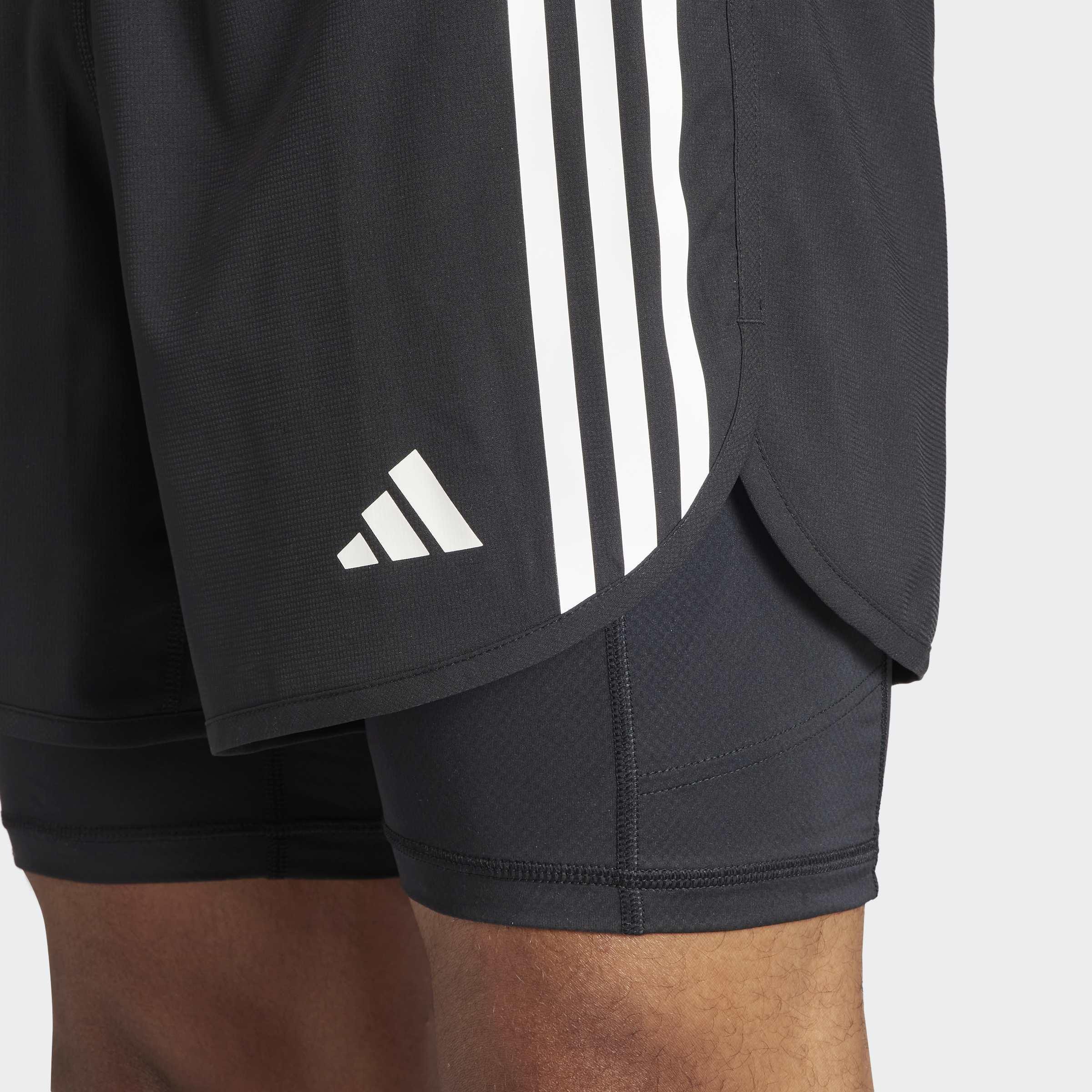 Own the Run 3-Stripes 2-in-1 Shorts, Black, A901_ONE, large image number 2