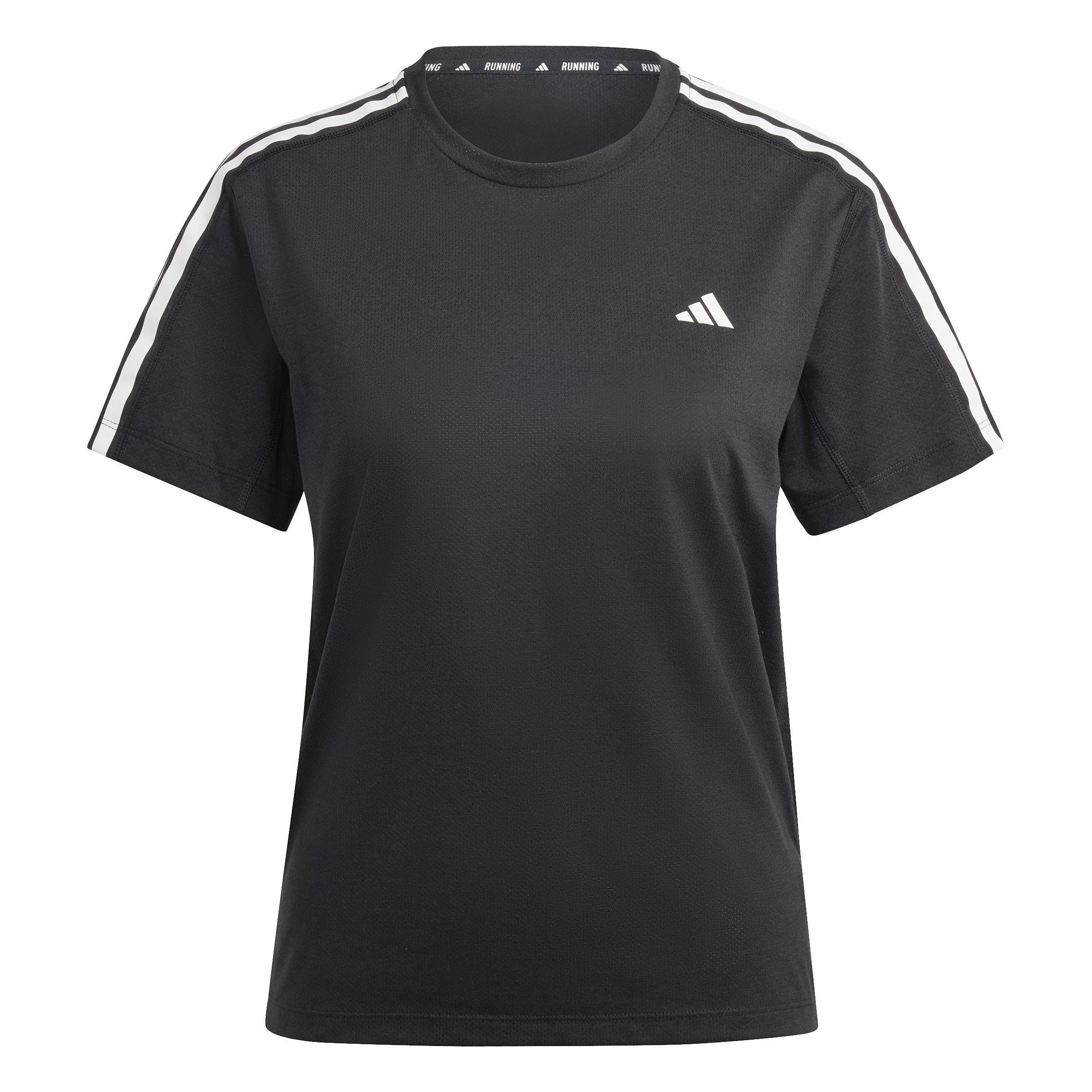 Own the Run 3-Stripes T-Shirt, Black, A901_ONE, large image number 0
