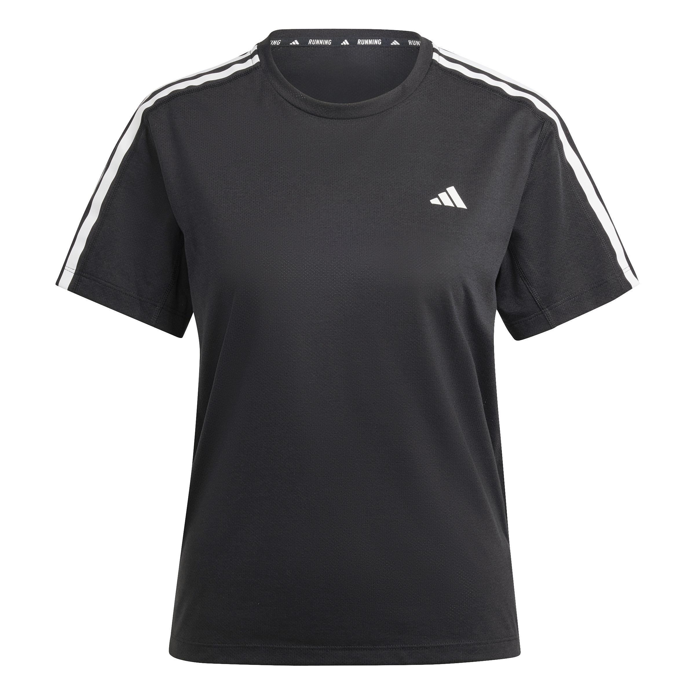 Own the Run 3-Stripes T-Shirt, Black, A901_ONE, large image number 1