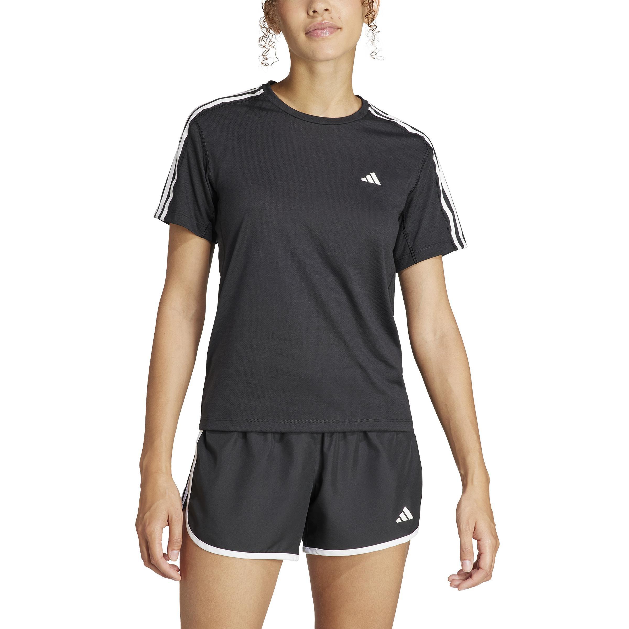 Own the Run 3-Stripes T-Shirt, Black, A901_ONE, large image number 2