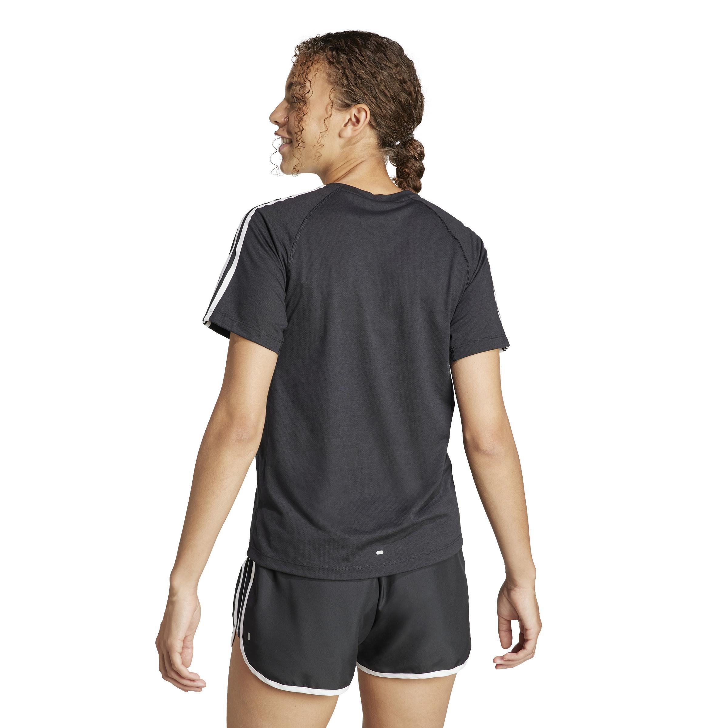 Own the Run 3-Stripes T-Shirt, Black, A901_ONE, large image number 4