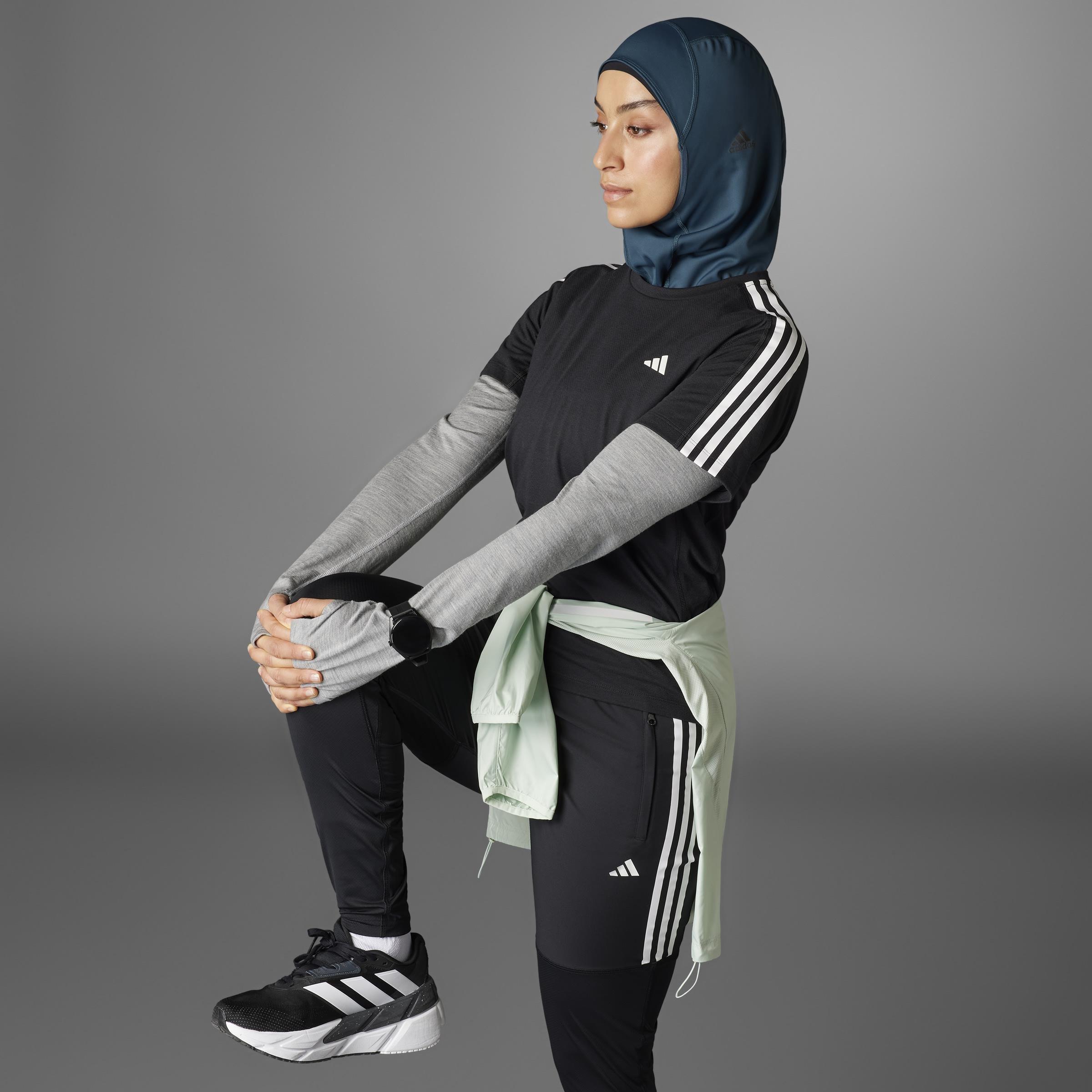 Own the Run 3-Stripes T-Shirt, Black, A901_ONE, large image number 13