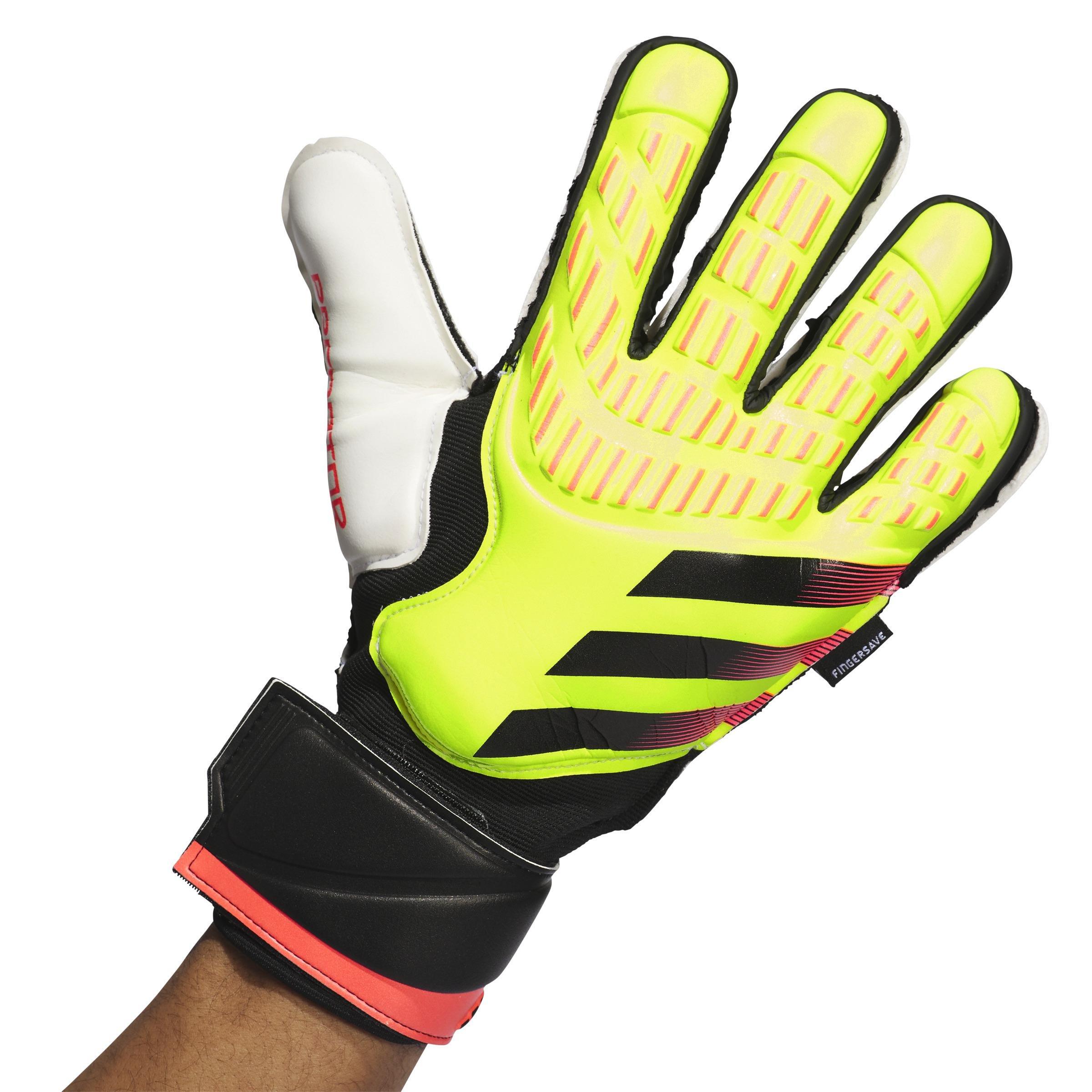 Unisex Predator Match Fingersave Goalkeeper Gloves, Yellow, A901_ONE, large image number 0