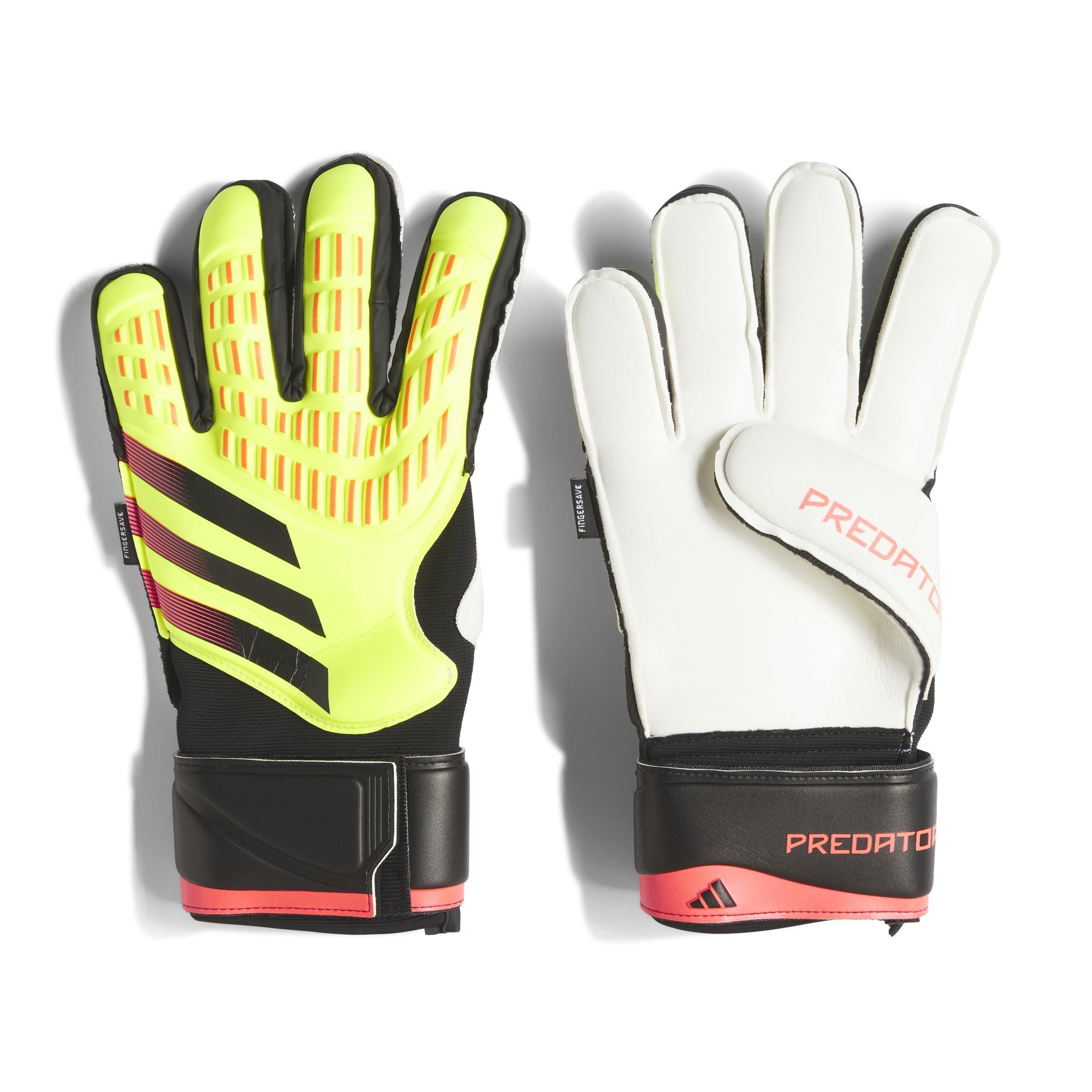 Unisex Predator Match Fingersave Goalkeeper Gloves, Yellow, A901_ONE, large image number 1