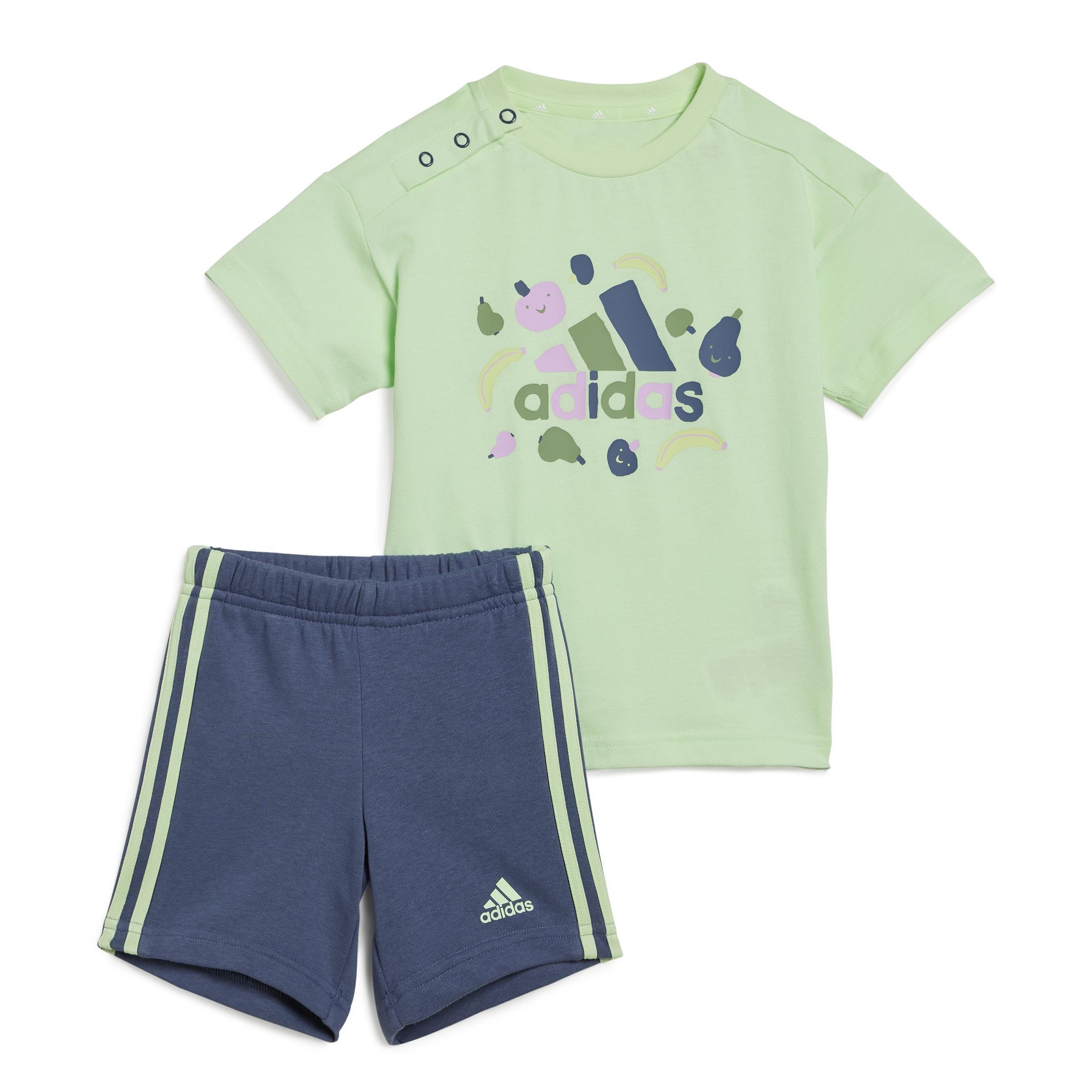 Unisex Kids Essentials Allover Print Tee Set, Green, , large image number 1
