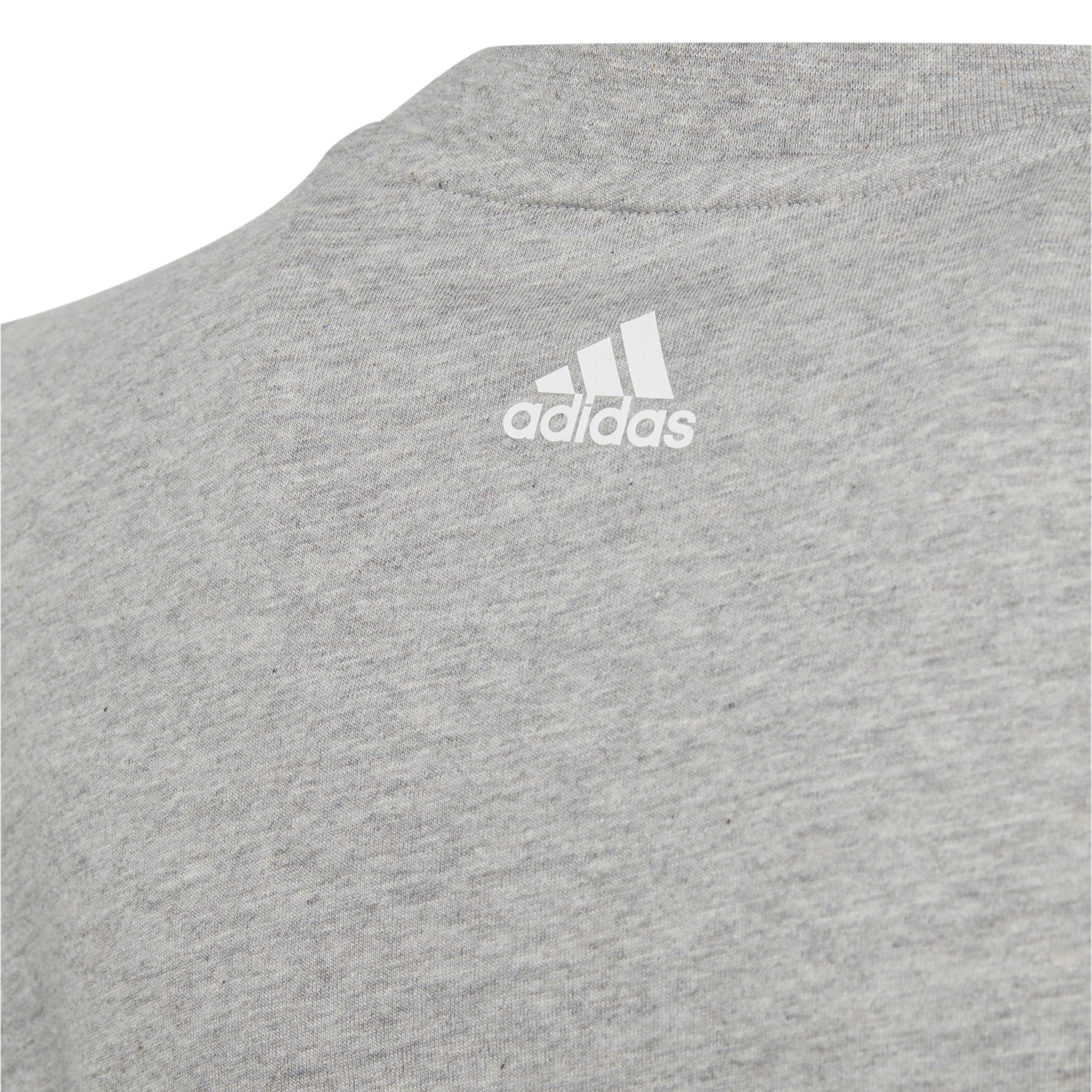 Unisex Kids Essentials Two-Colour Big Logo Cotton T-Shirt, Grey, , large image number 5