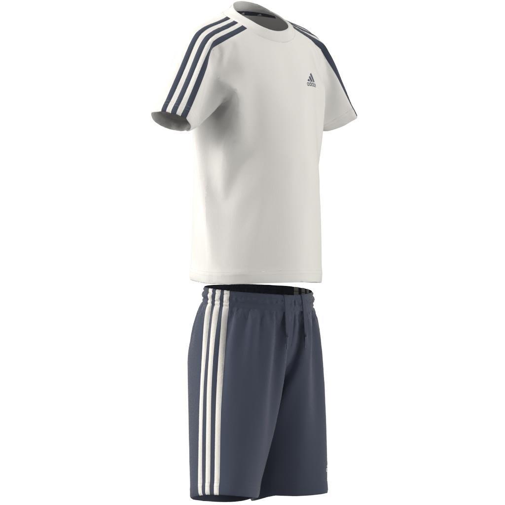 Unisex Essentials 3-Stripes Tee And Shorts Set, White, A901_ONE, large image number 6