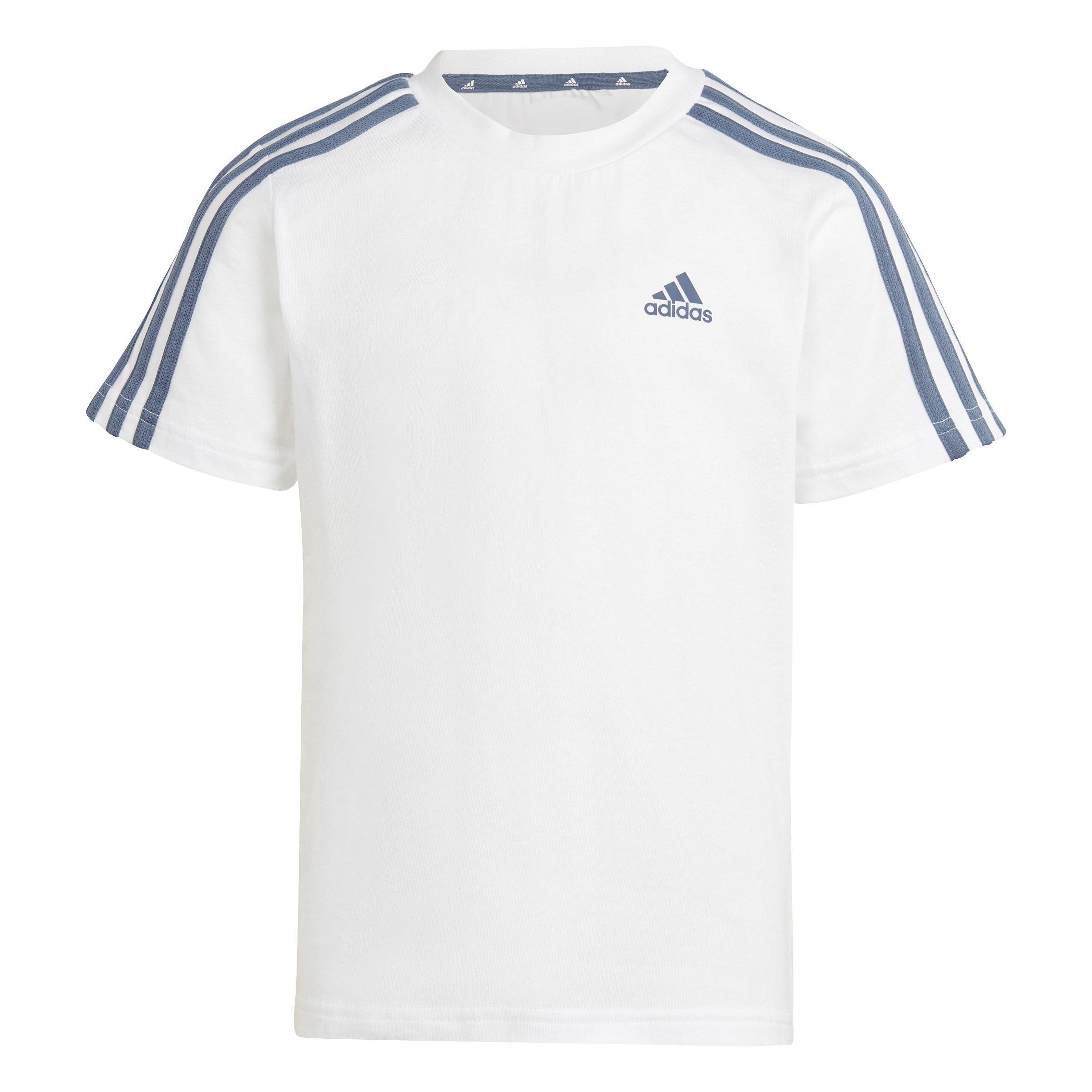 Unisex Essentials 3-Stripes Tee And Shorts Set, White, A901_ONE, large image number 7