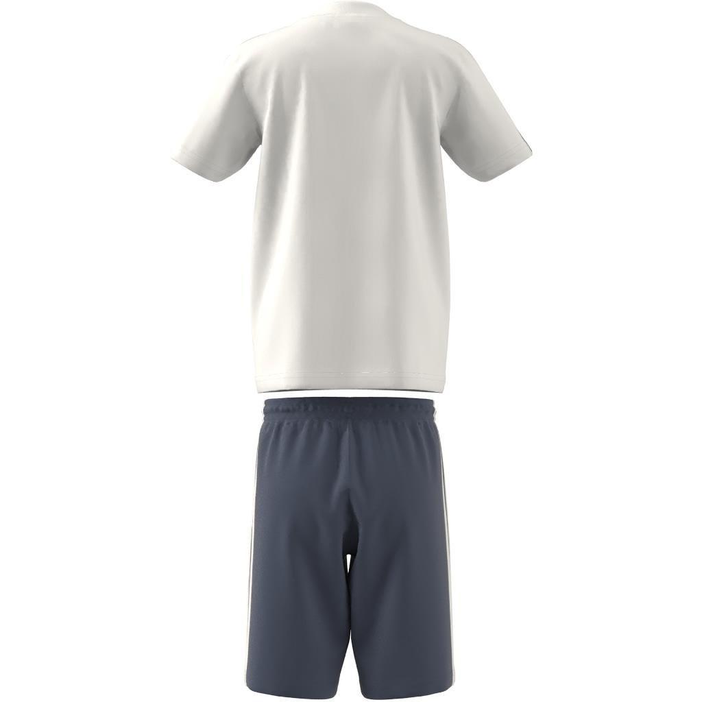 Unisex Essentials 3-Stripes Tee And Shorts Set, White, A901_ONE, large image number 9