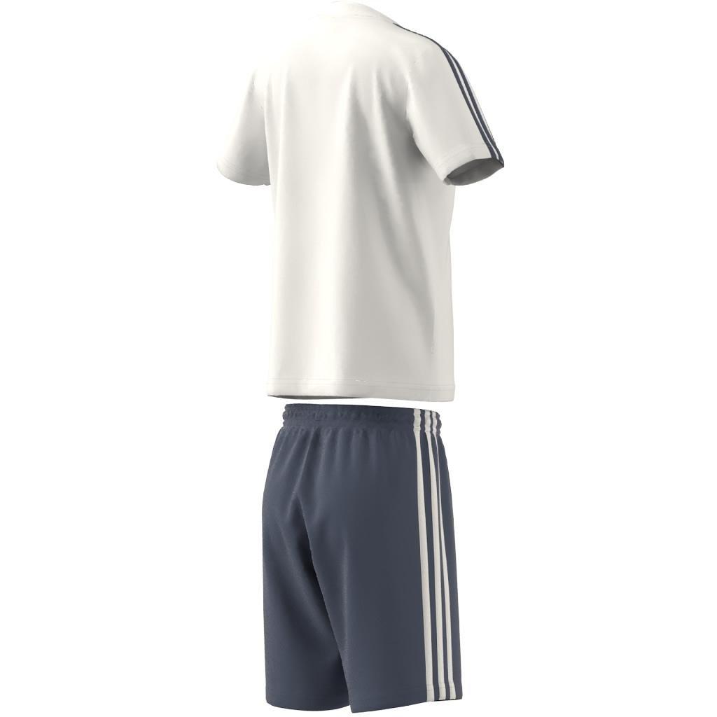 Unisex Essentials 3-Stripes Tee And Shorts Set, White, A901_ONE, large image number 10