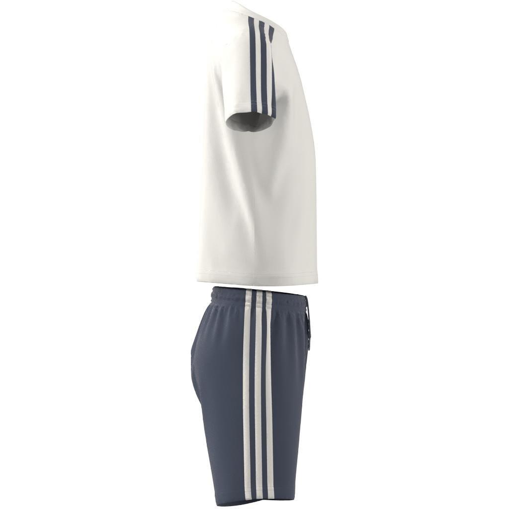 Unisex Essentials 3-Stripes Tee And Shorts Set, White, A901_ONE, large image number 11