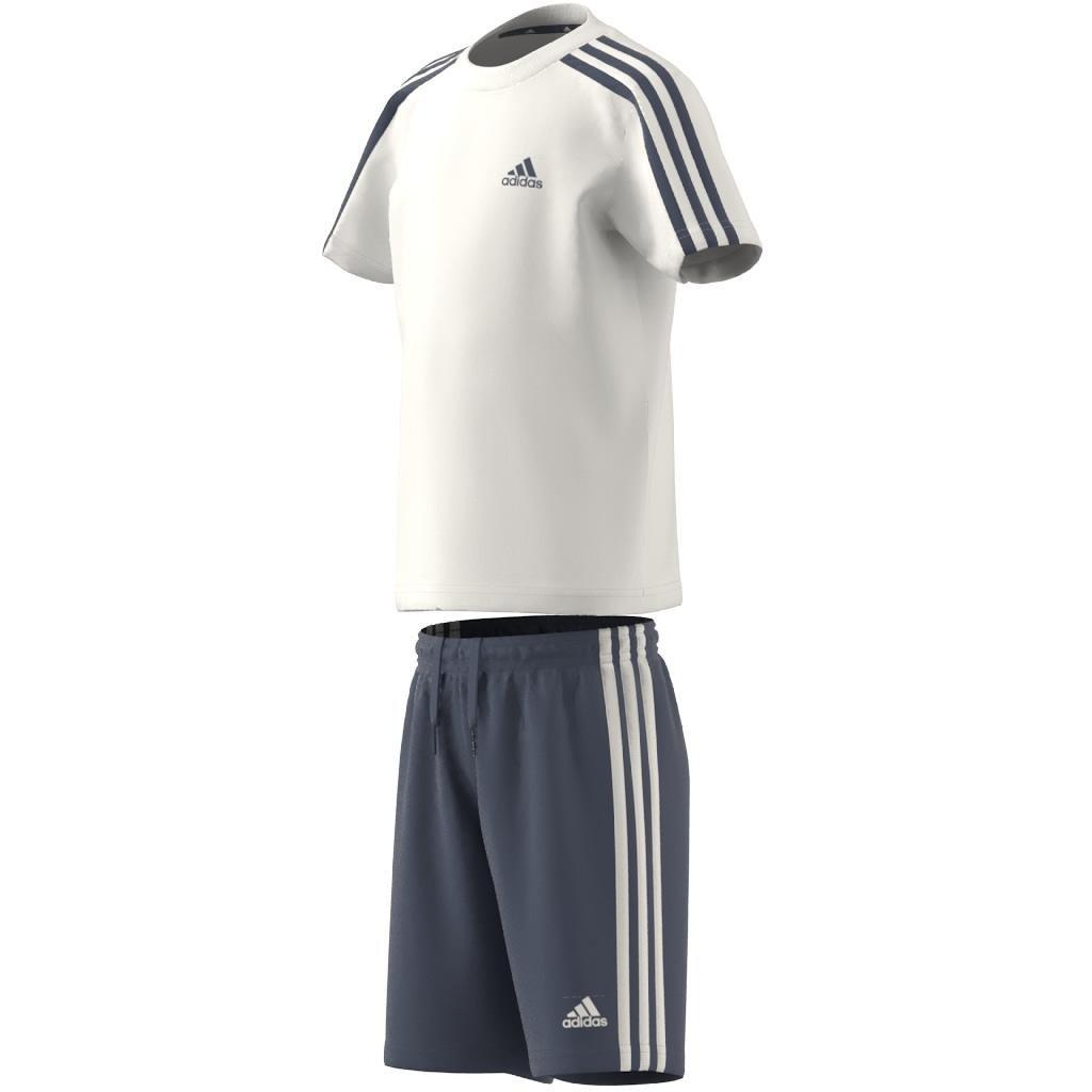 Unisex Essentials 3-Stripes Tee And Shorts Set, White, A901_ONE, large image number 14