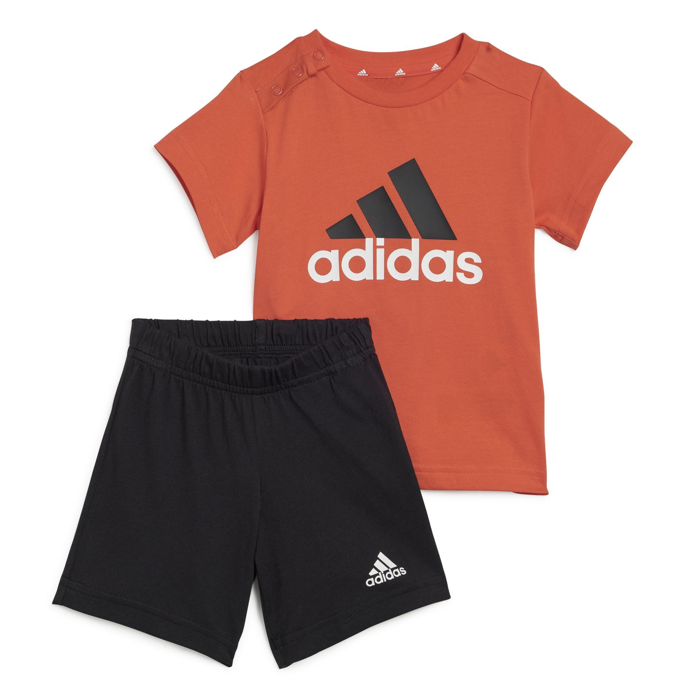 Unisex Kids Essentials Organic Cotton Tee and Shorts Set, Orange, A901_ONE, large image number 0