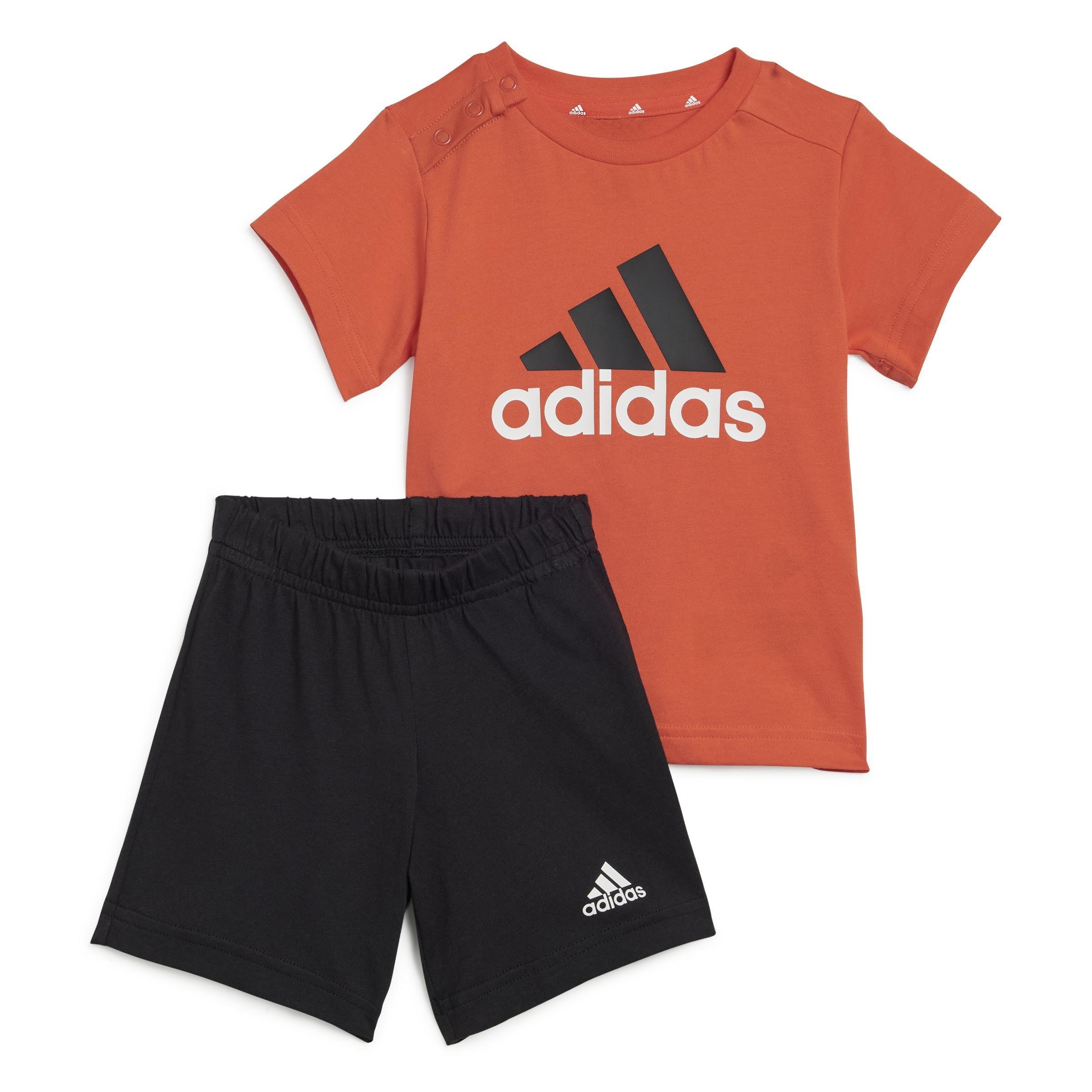 Unisex Kids Essentials Organic Cotton Tee and Shorts Set, Orange, A901_ONE, large image number 1