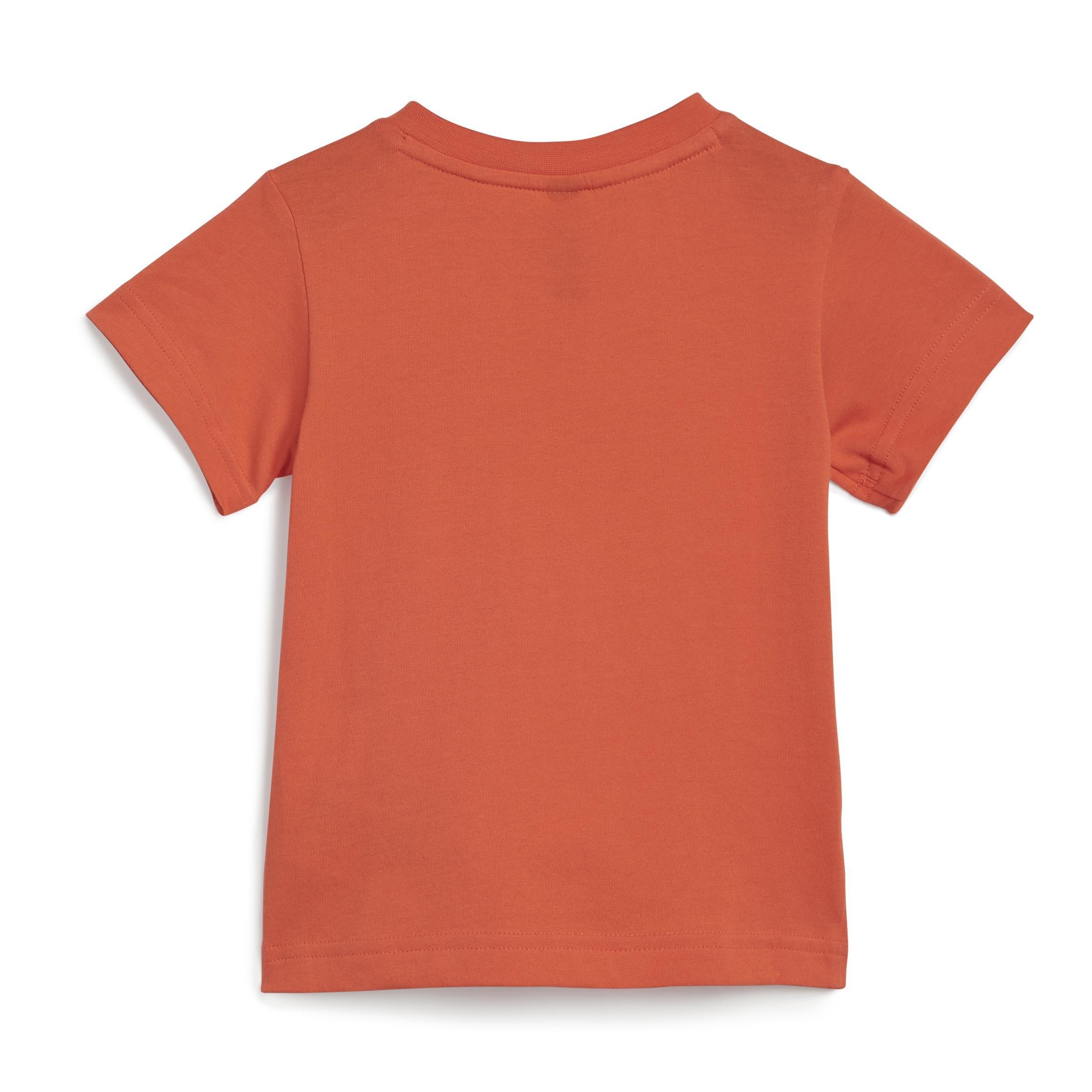Unisex Kids Essentials Organic Cotton Tee and Shorts Set, Orange, A901_ONE, large image number 3
