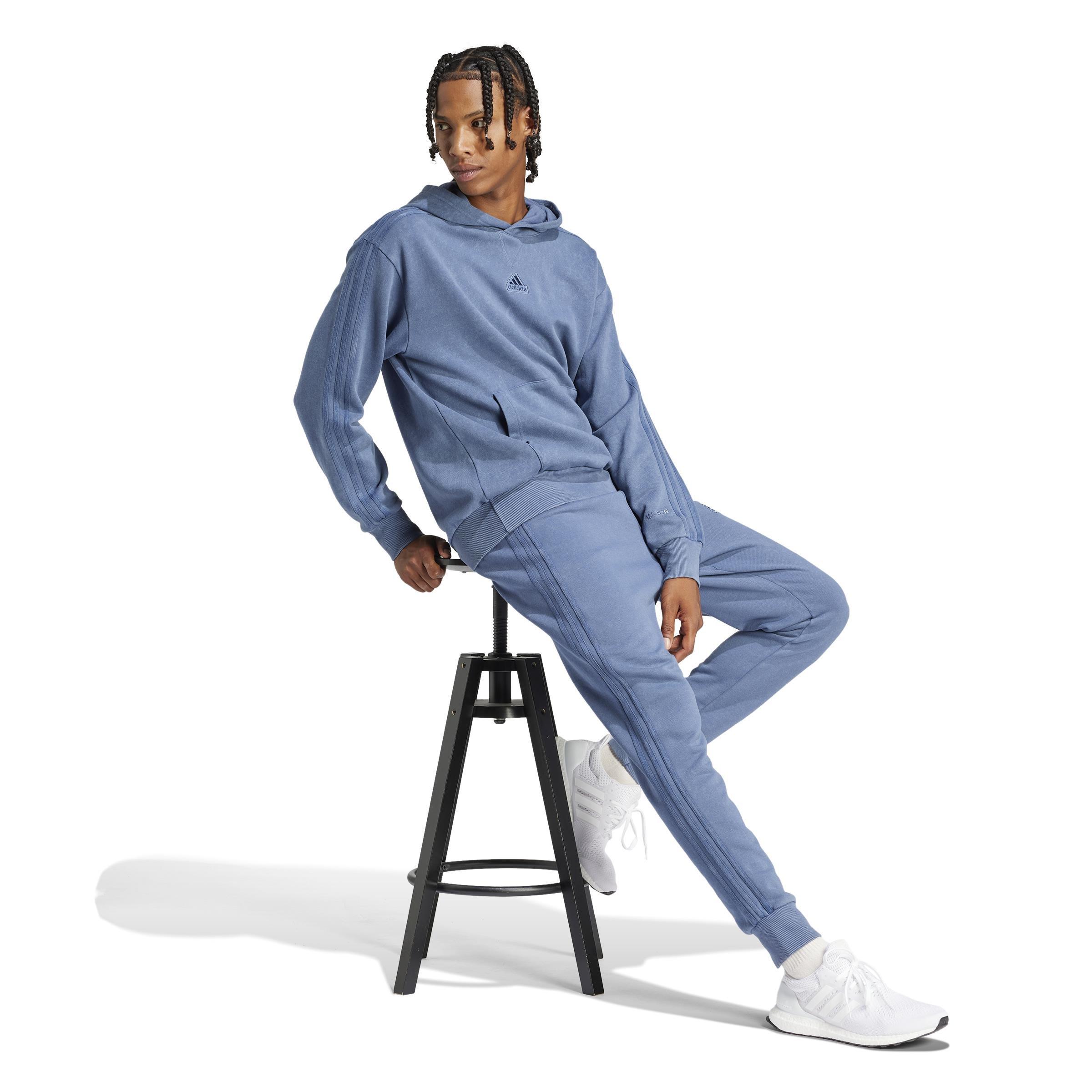 ALL SZN French Terry 3-Stripes Garment-Wash Joggers, Blue, , large image number 9