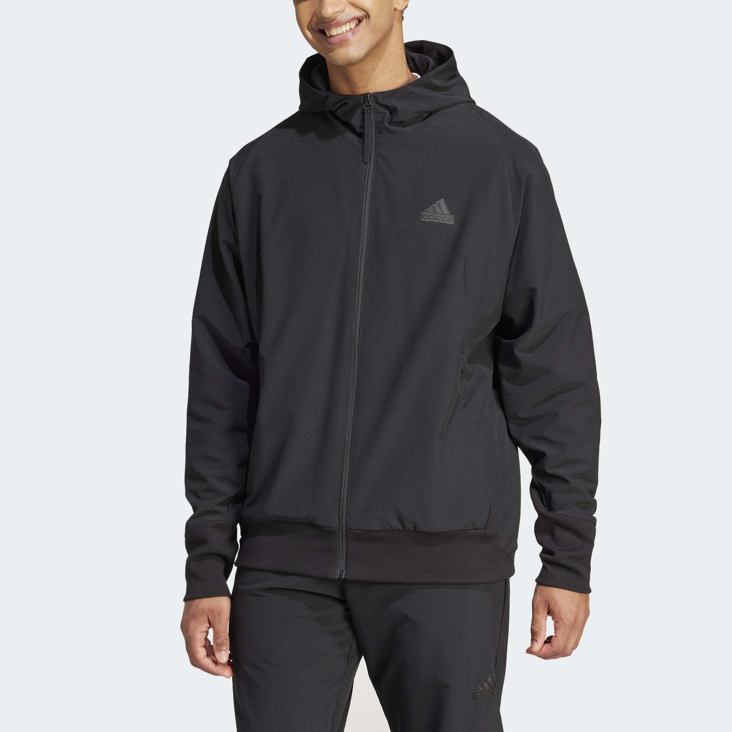 Z.N.E. Woven Full-Zip Hooded Track Top, Black, A901_ONE, large image number 1