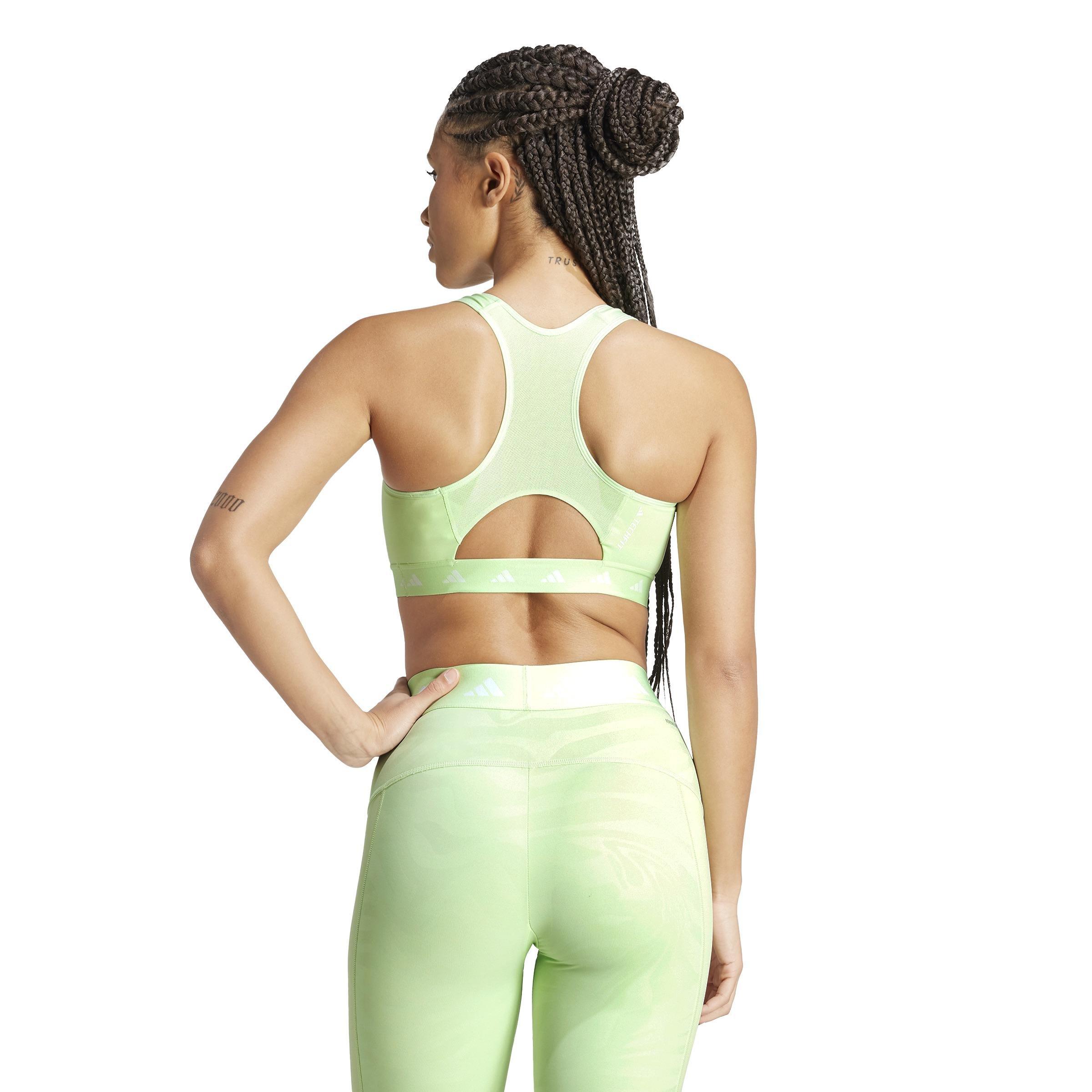 Powerimpact Training High-Neck Zip Bra, Green, A901_ONE, large image number 4