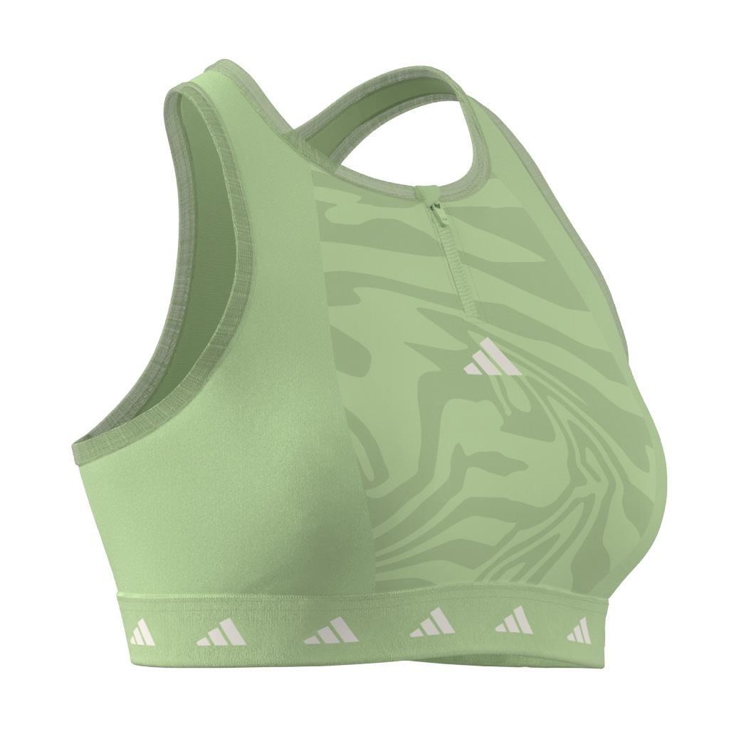 Powerimpact Training High-Neck Zip Bra, Green, , large image number 8