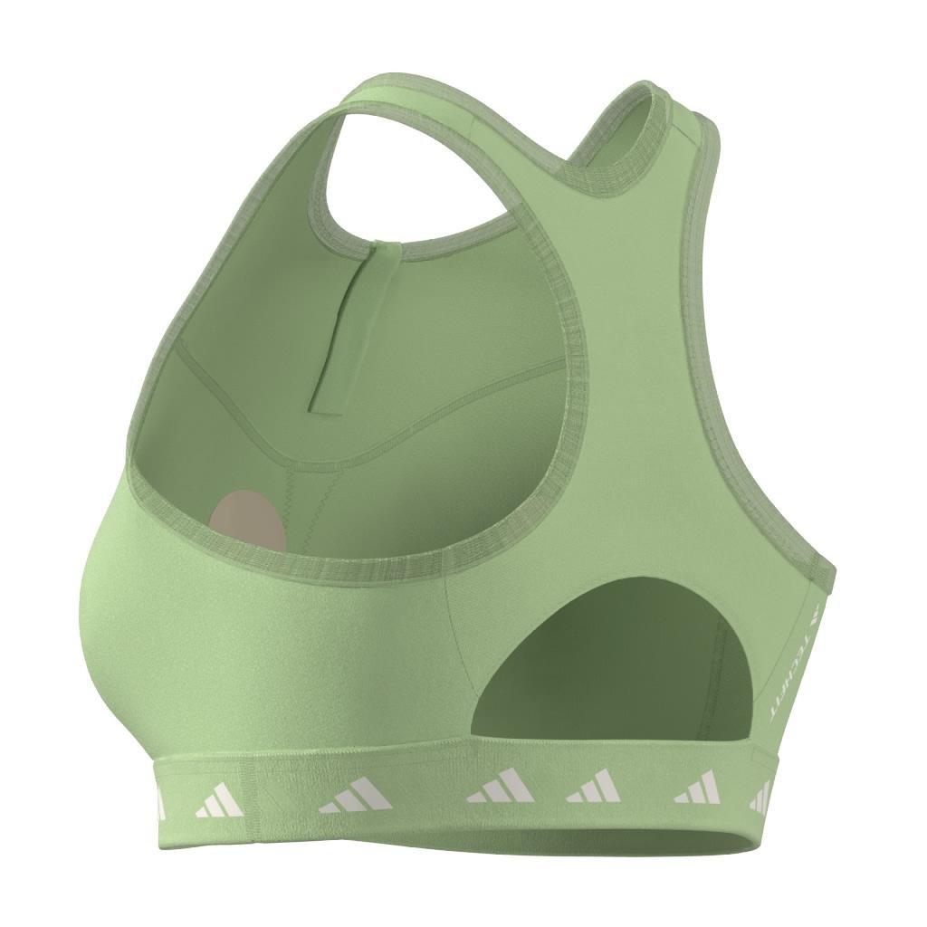 Powerimpact Training High-Neck Zip Bra, Green, A901_ONE, large image number 9