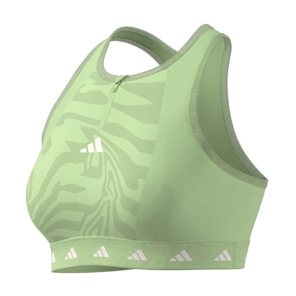 Powerimpact Training High-Neck Zip Bra, Green, A901_ONE, large image number 13