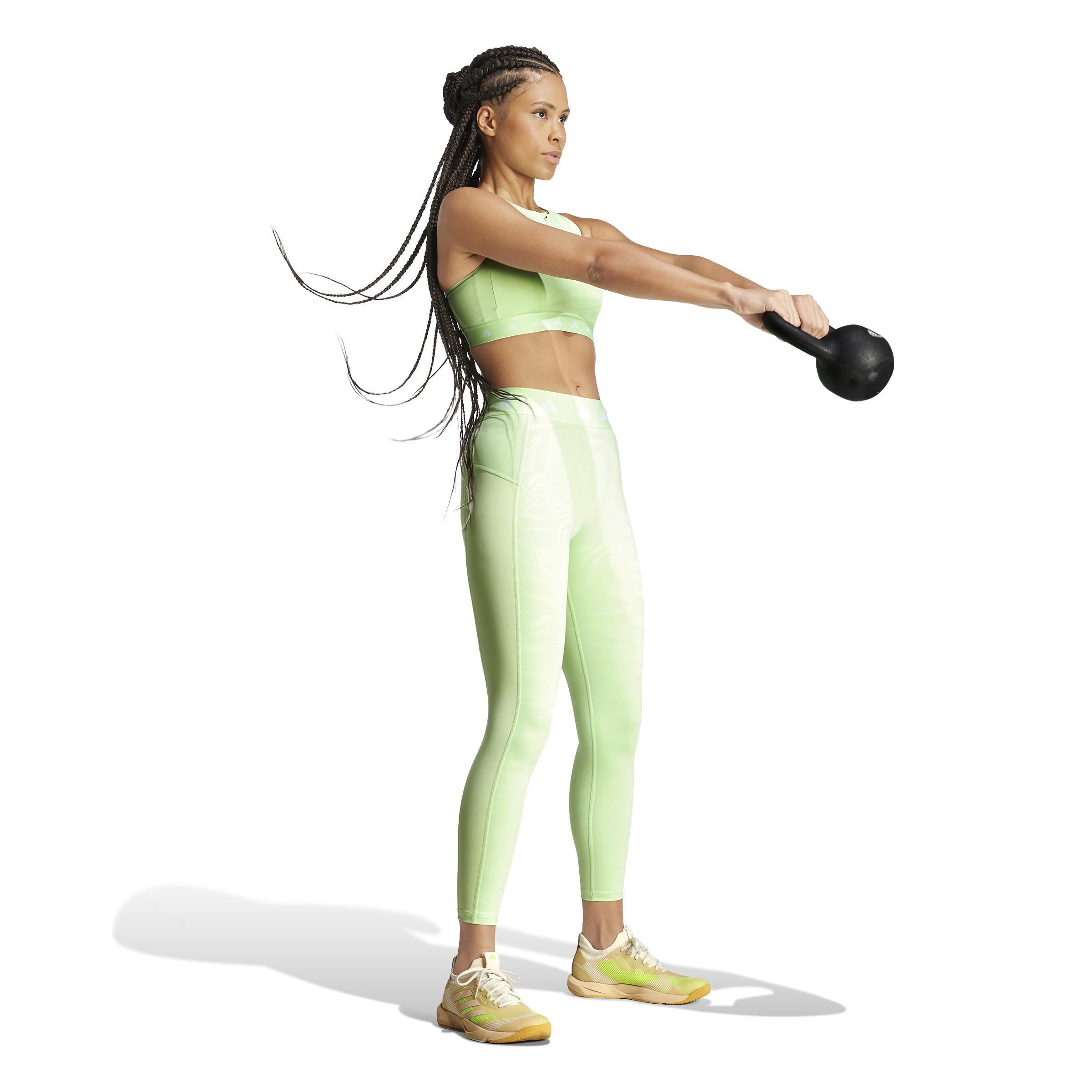 Powerimpact Training High-Neck Zip Bra, Green, A901_ONE, large image number 14