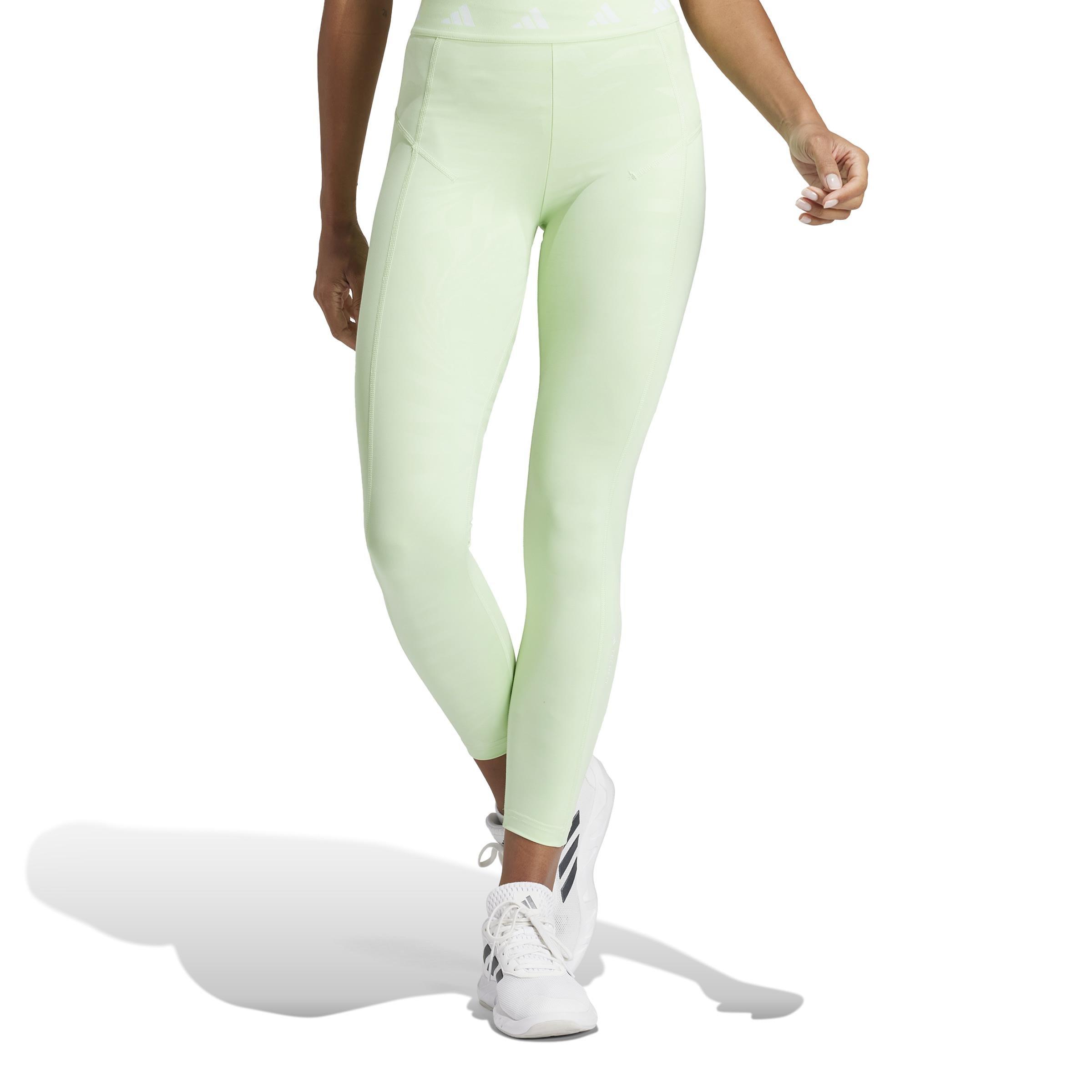 Techfit Printed 7/8 Leggings, Green, A901_ONE, medium