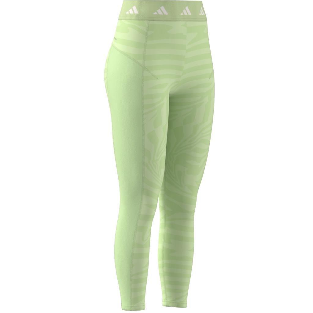 Techfit Printed 7/8 Leggings, Green, A901_ONE, large image number 9