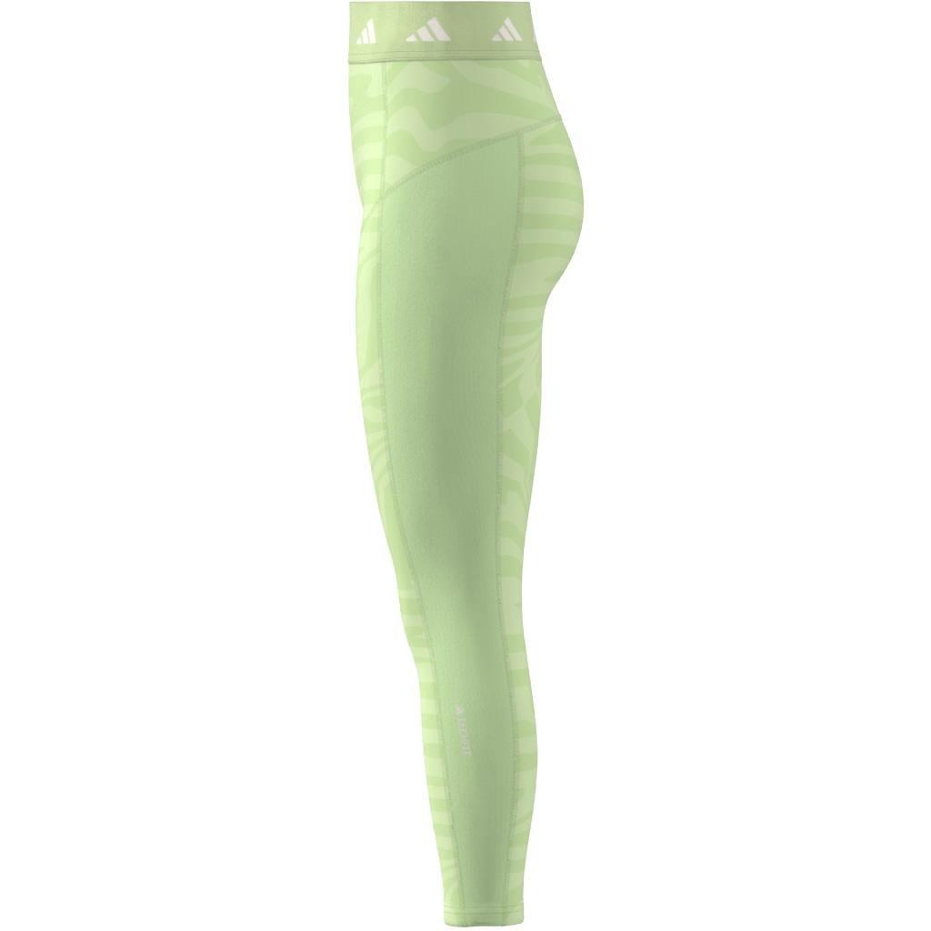 Techfit Printed 7/8 Leggings, Green, A901_ONE, large image number 10