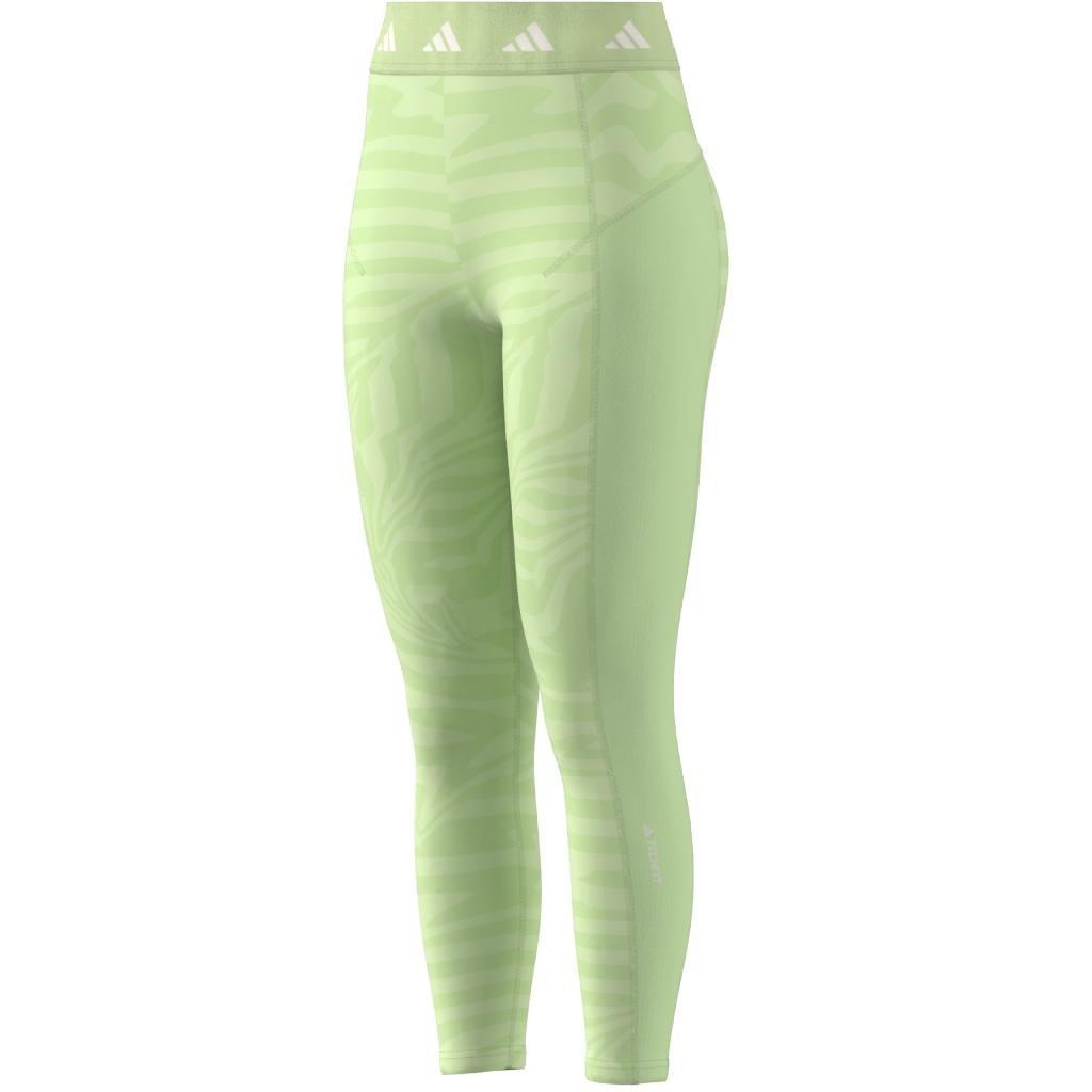 Techfit Printed 7/8 Leggings, Green, A901_ONE, large image number 12