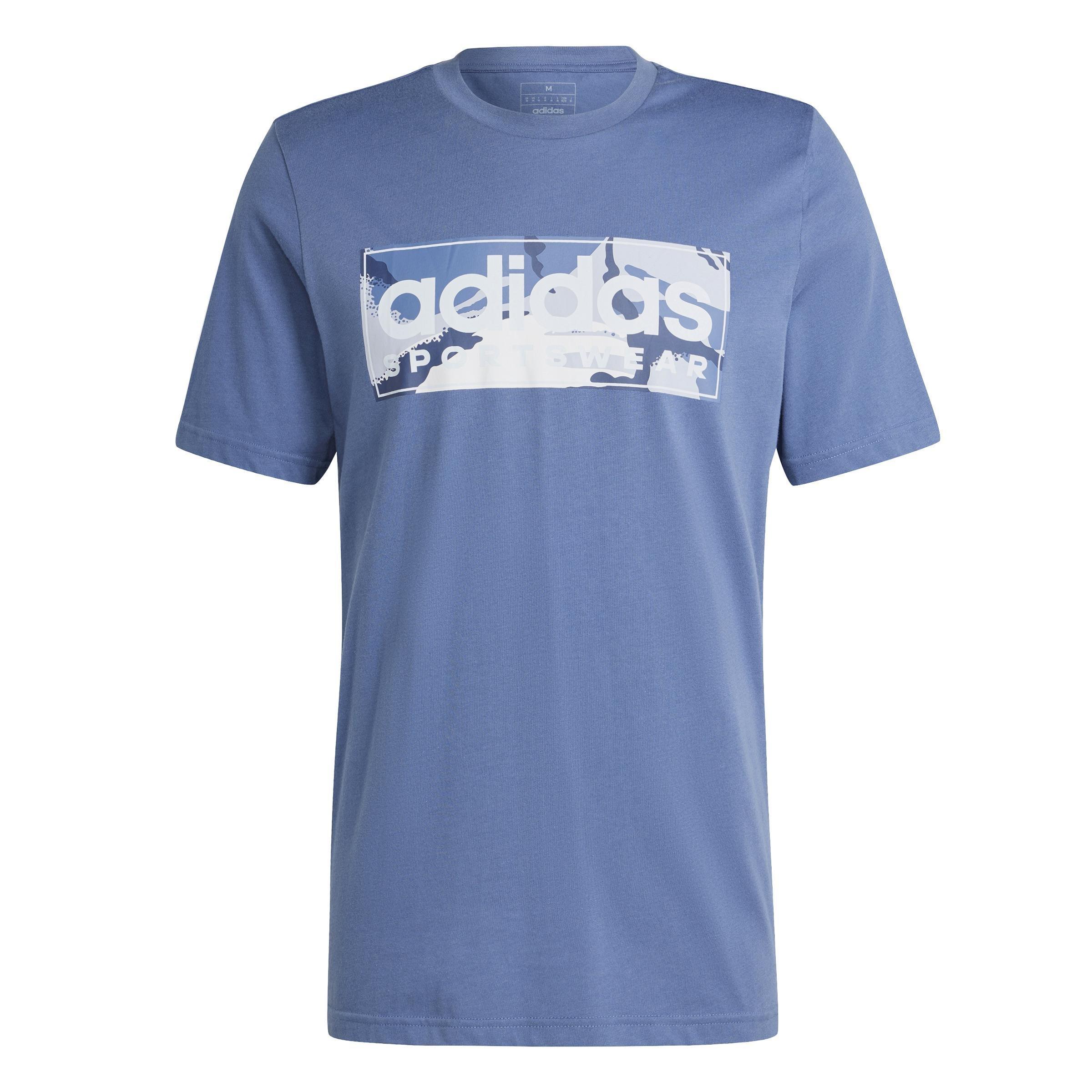Camo Linear Graphic T-Shirt, Blue, , large image number 0