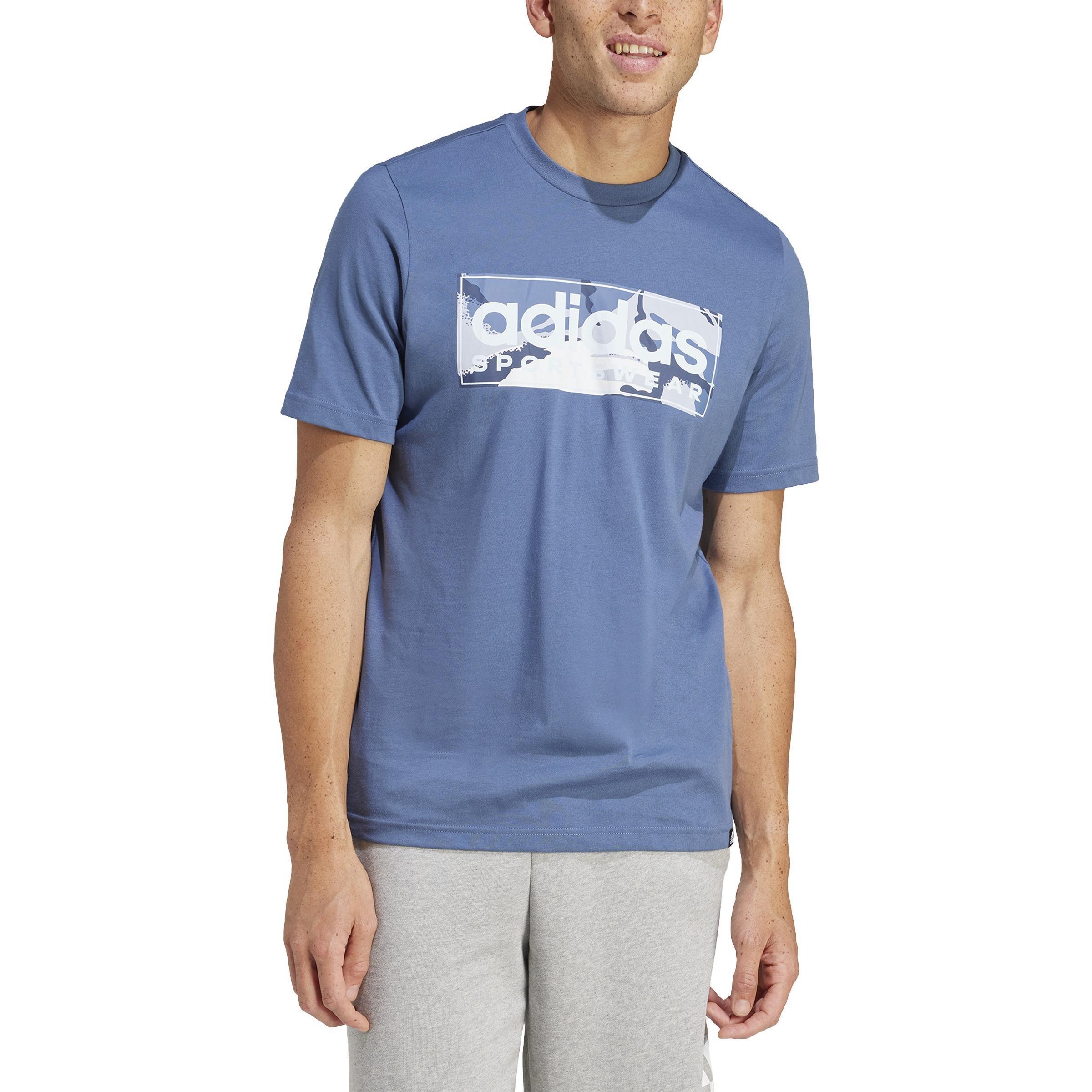 Camo Linear Graphic T-Shirt, Blue, , large image number 1