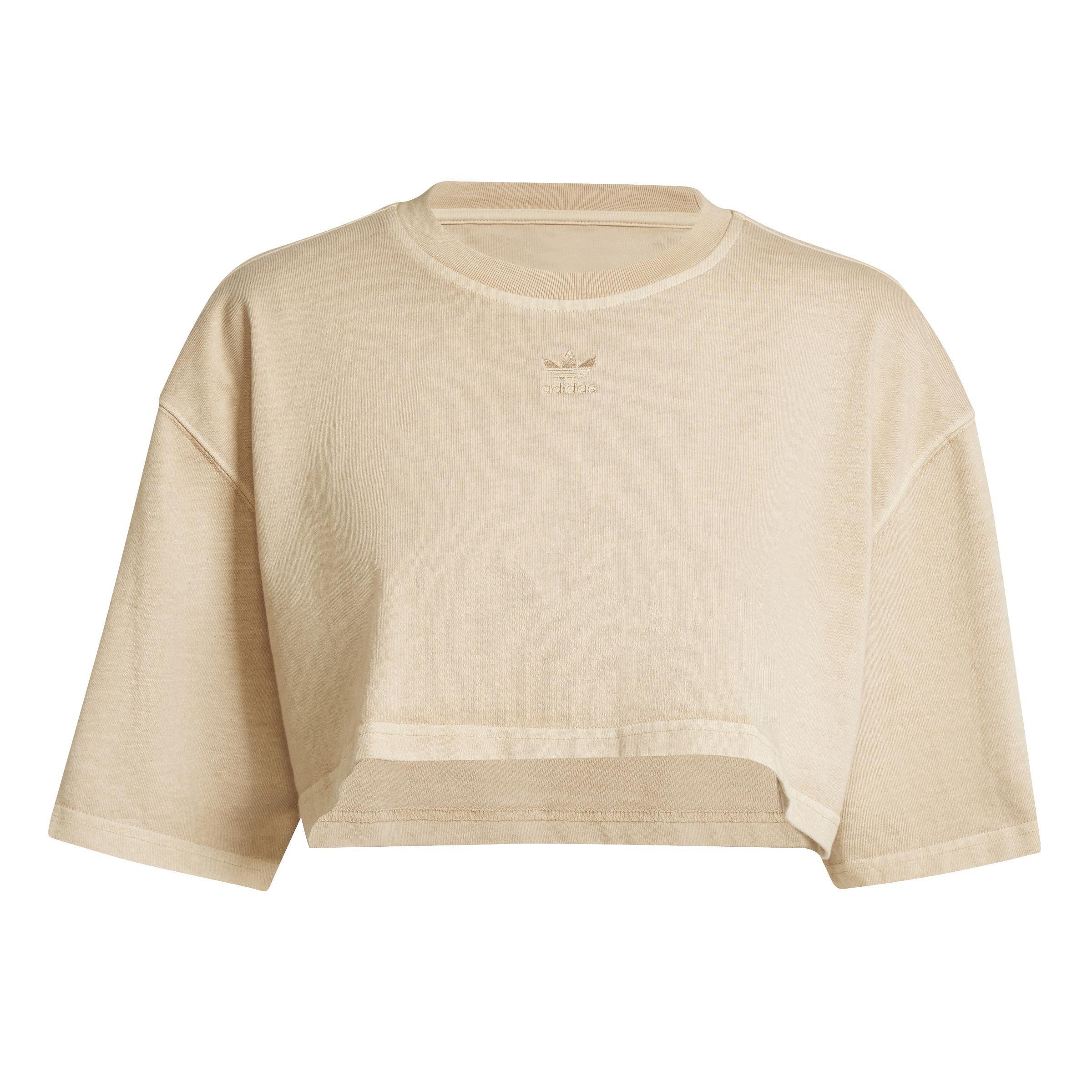 Essentials+ Cropped T-Shirt, Beige, A901_ONE, large image number 0