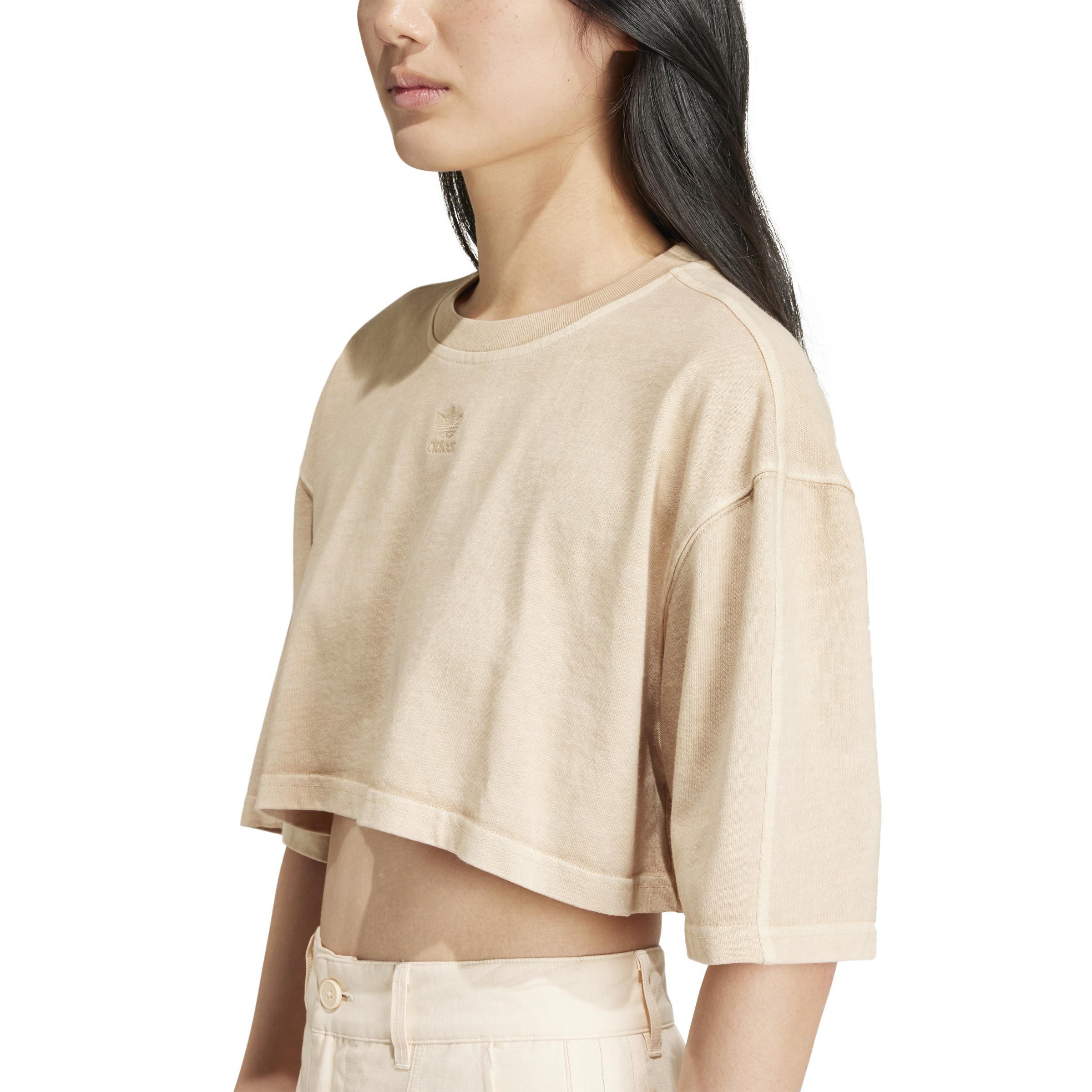 Essentials+ Cropped T-Shirt, Beige, A901_ONE, large image number 5