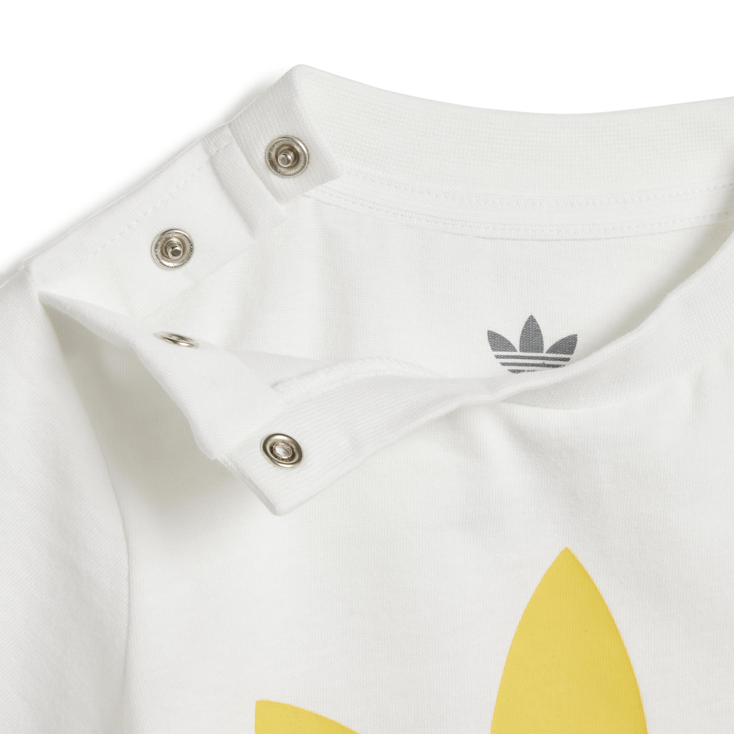 Unisex Kids Trefoil Shorts Tee Set, Yellow, A901_ONE, large image number 0