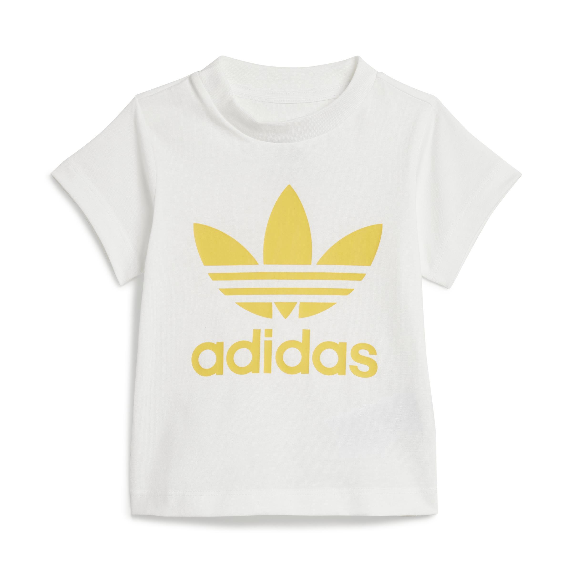 Unisex Kids Trefoil Shorts Tee Set, Yellow, A901_ONE, large image number 2